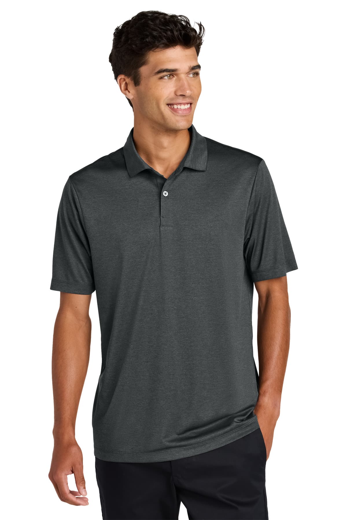 Mercer+Mettle Mercer+Mettle Recharge Jersey Polo MM1020 in Anchor Grey Heather