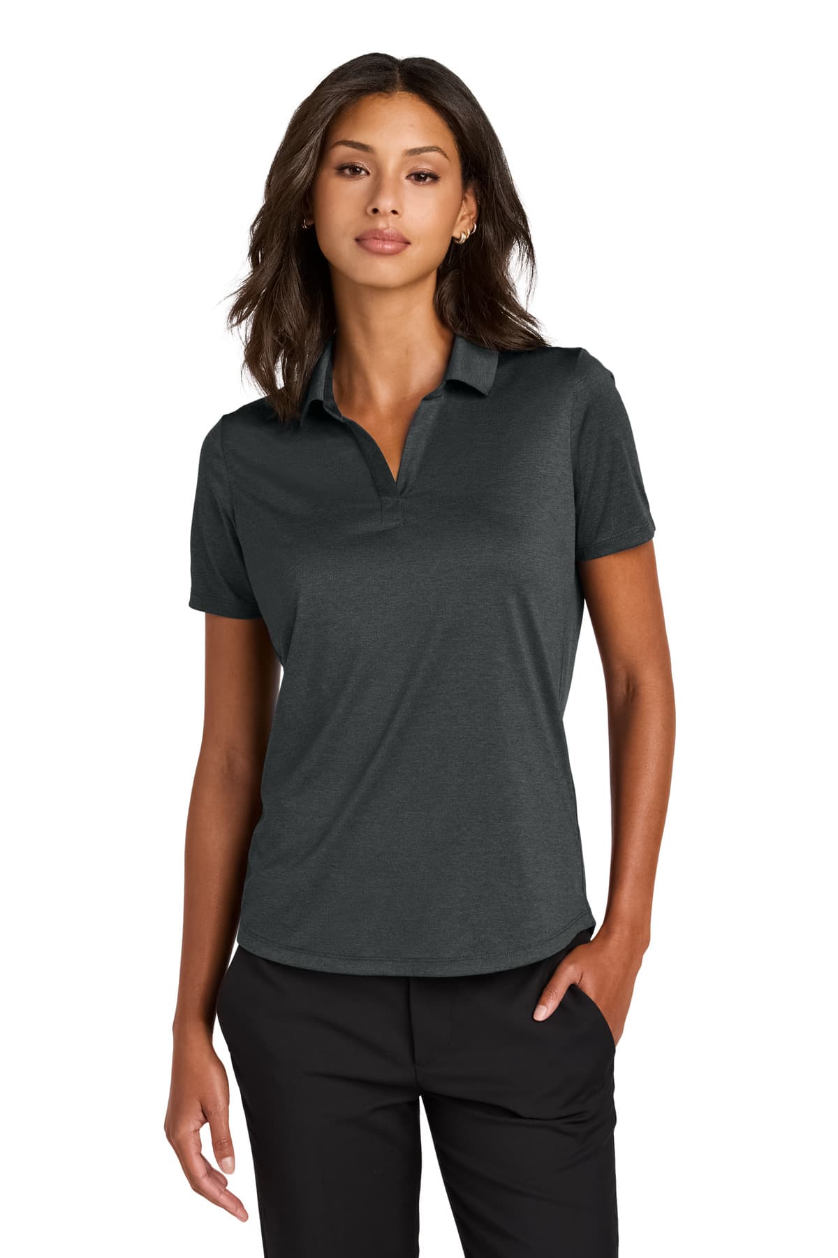 Mercer+Mettle Mercer+Mettle Women's Recharge Jersey Polo MM1021 in Anchor Grey Heather