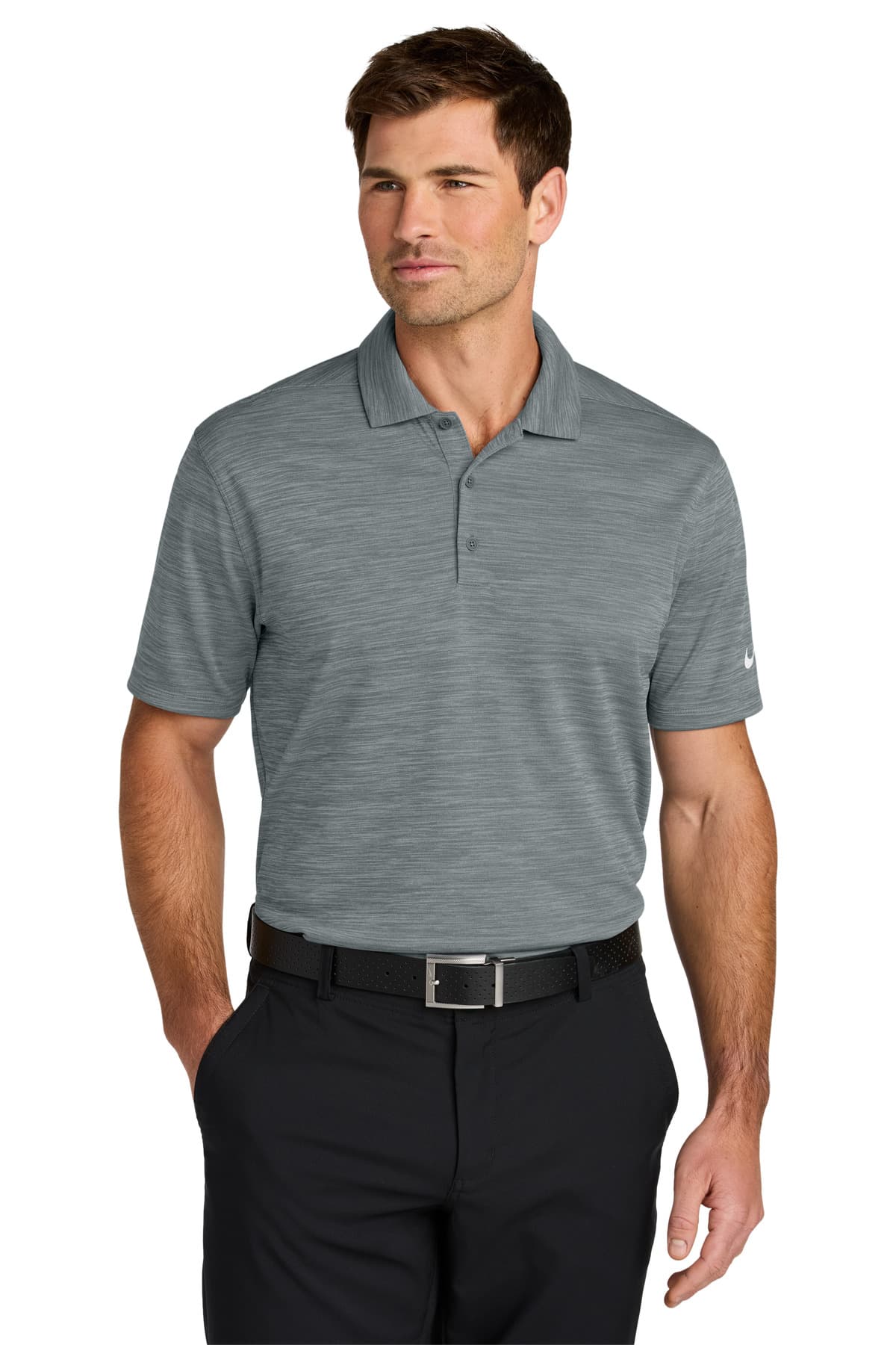 Nike Nike Dri-FIT Striated Polo NKFQ4792 in Cool Grey