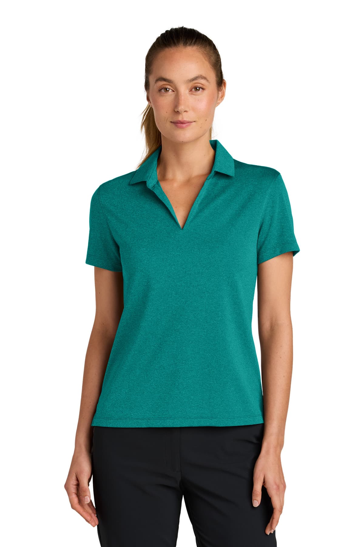 Nike Nike Women's Dri-FIT Smooth Heather Polo NKFQ4793 in Bright Spruce Heather