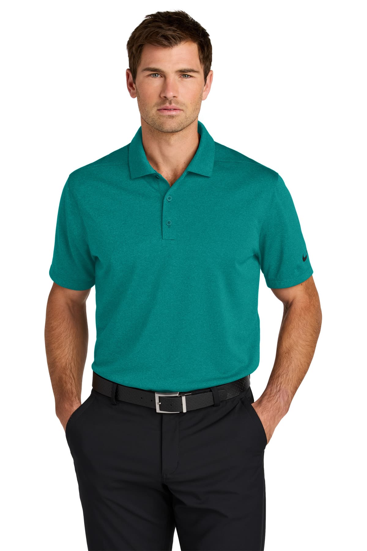 Nike Nike Dri-FIT Smooth Heather Polo NKFQ4794 in Bright Spruce Heather