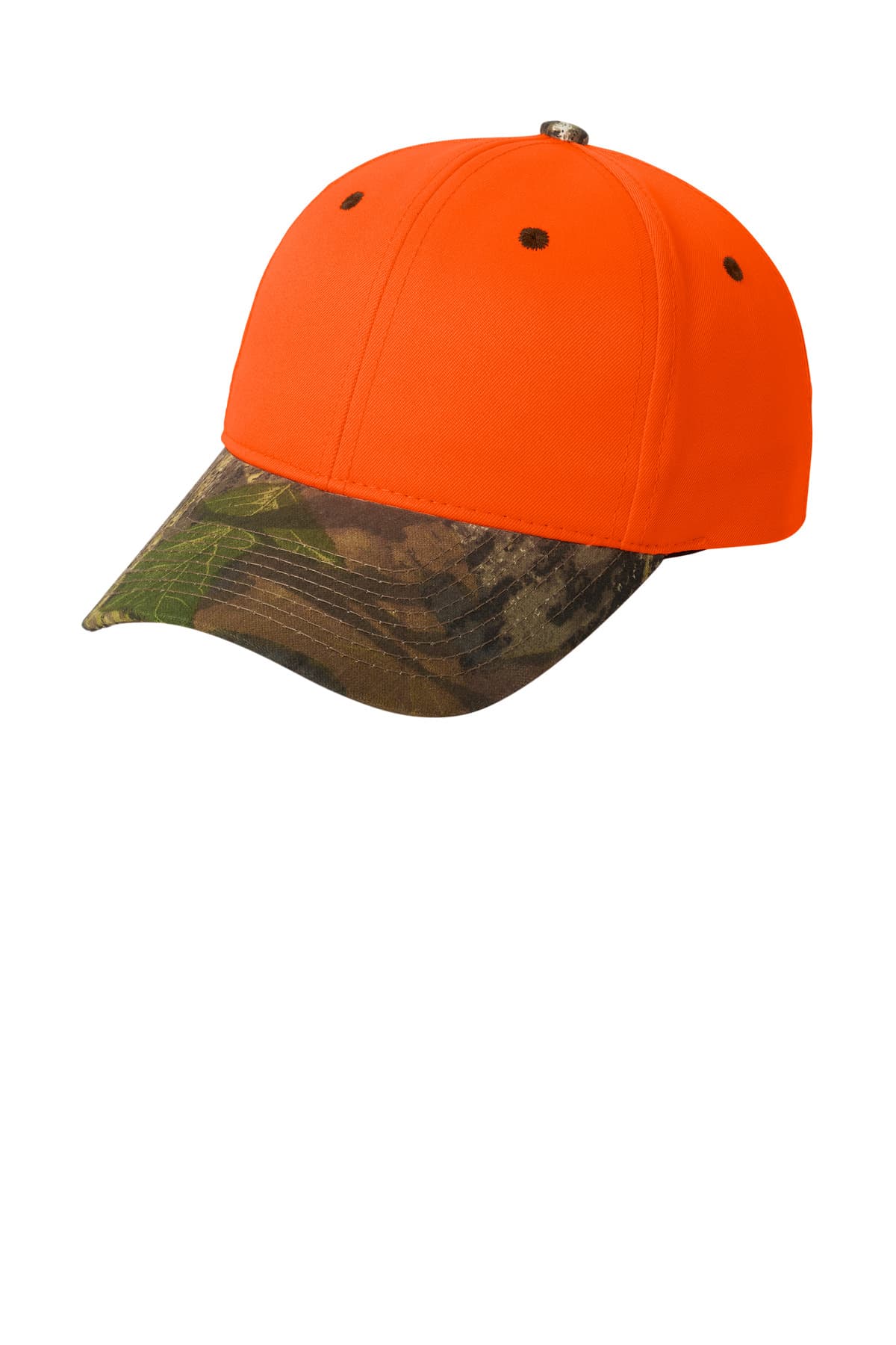Port Authority Port Authority Enhanced Visibility Cap with Camo Brim. C804 in Orange Blaze/ Mossy Oak New Break-Up