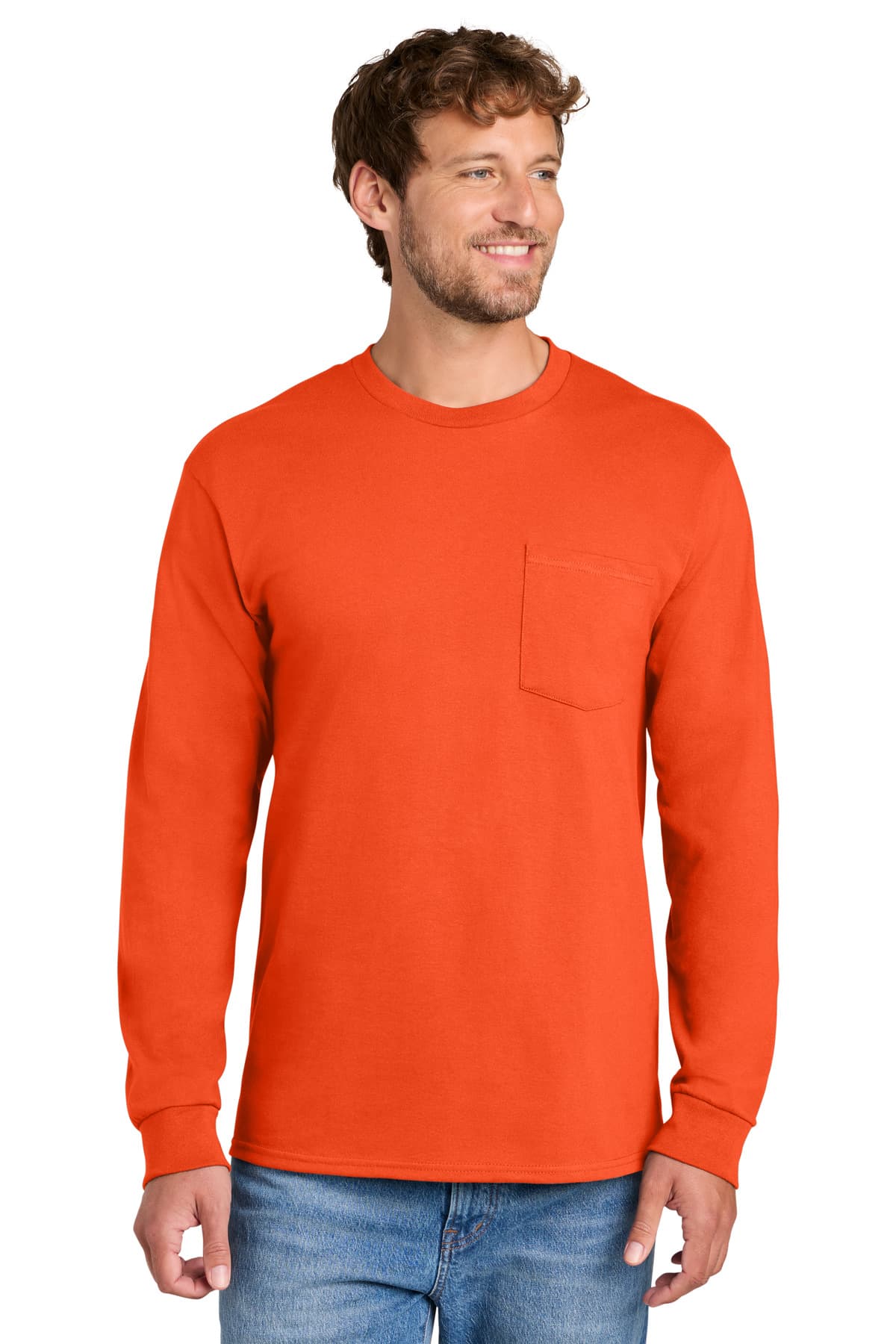 Port & Company Port & Co Tall Long Sleeve Essential Pocket Tee. PC61LSPT