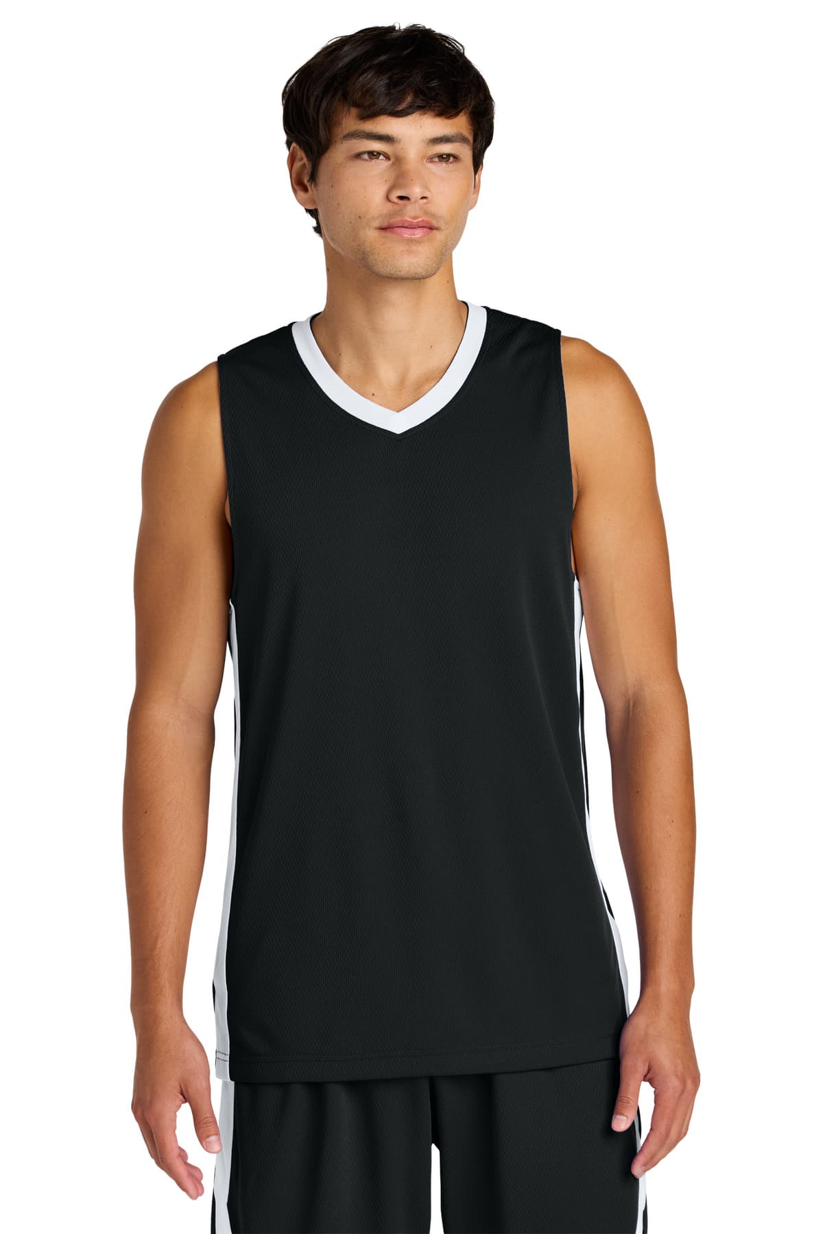 Sport-Tek Sport-Tek Rival Basketball Rev Jersey ST900 in Black/ White