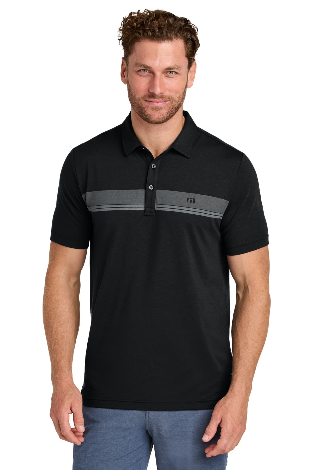 TravisMathew TravisMathew Glenview Stripe Polo TMA41462 in Black