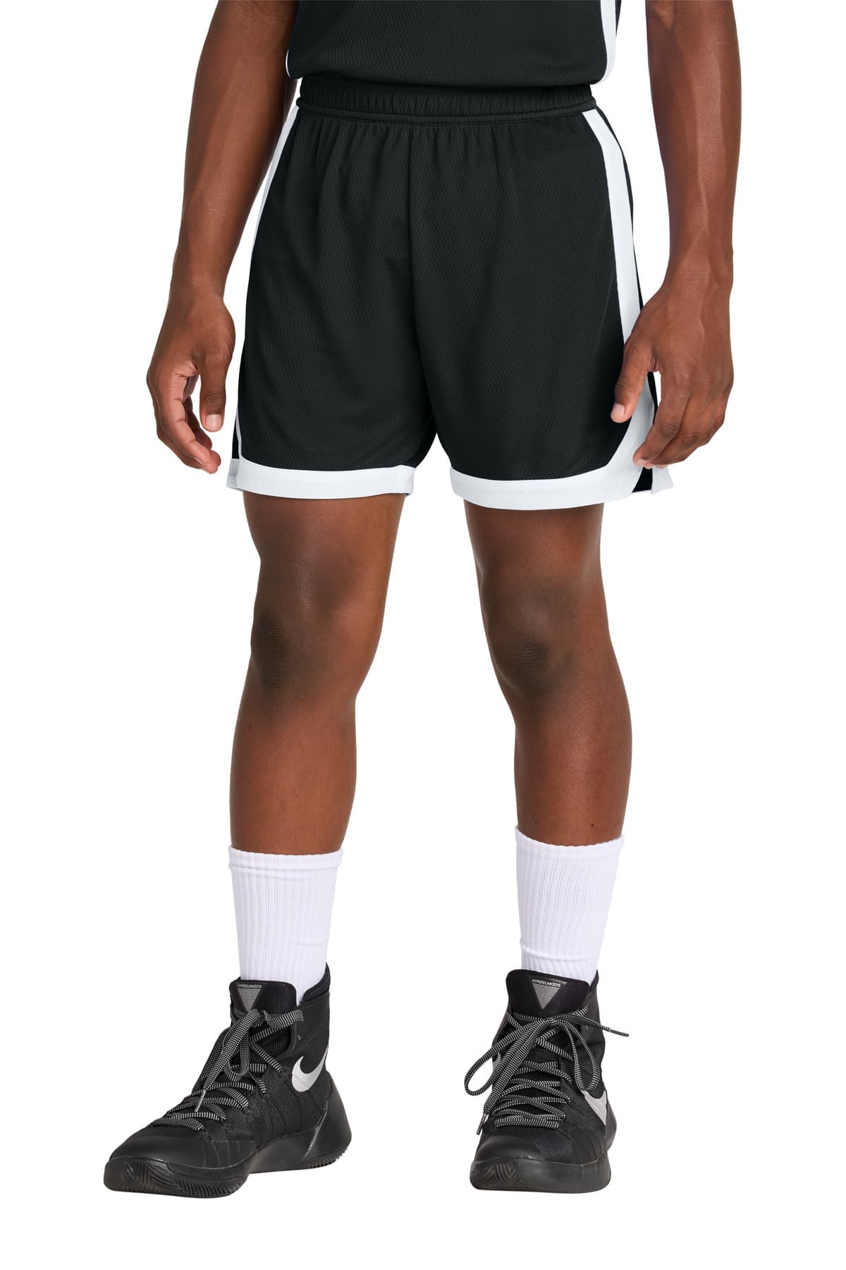 Sport-Tek Sport-Tek Youth Rival Basketball 5  Short YST901 in Black/ White