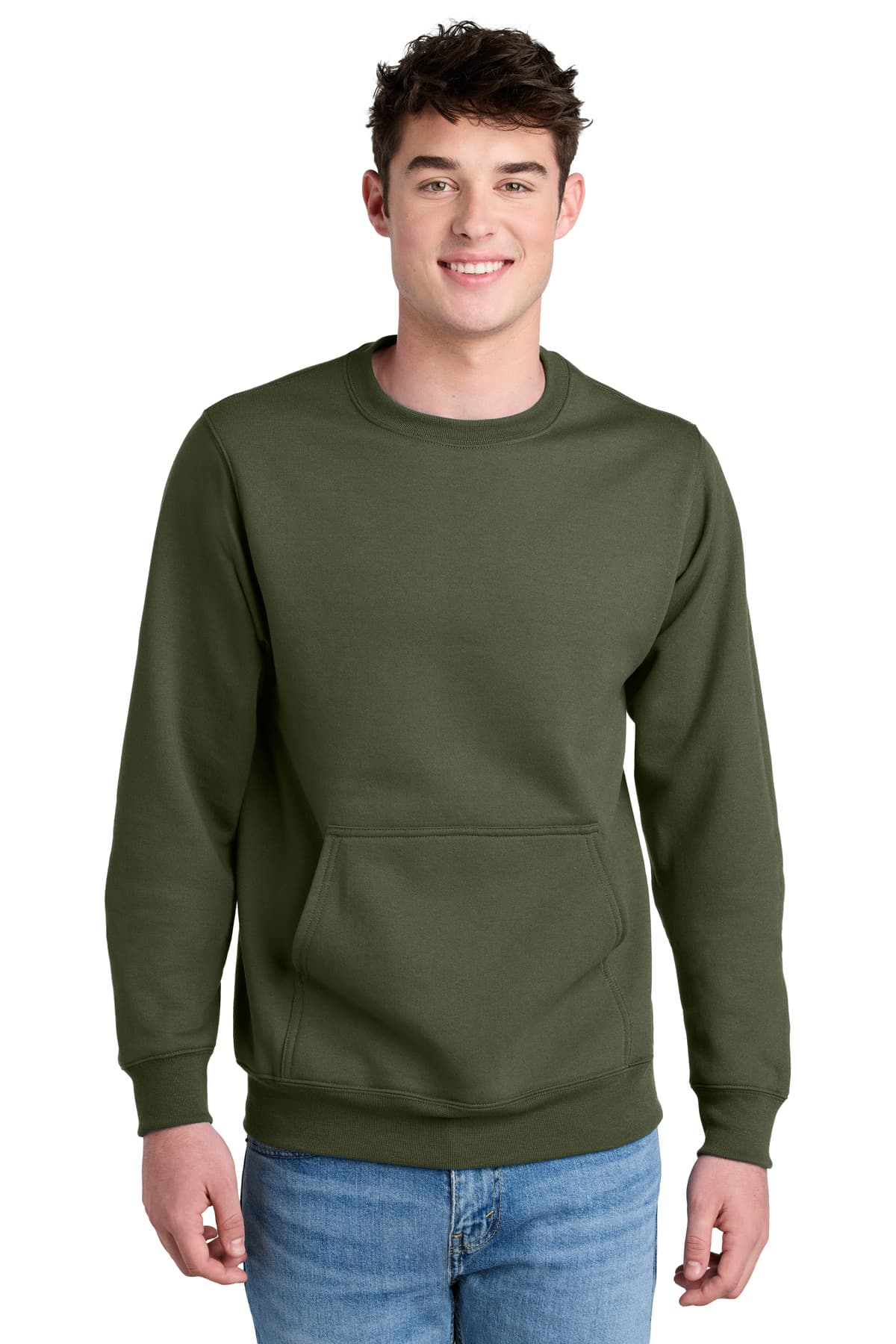 Port & Company Port & Co Core Fleece Crewneck Pocket Sweatshirt PC78PKT