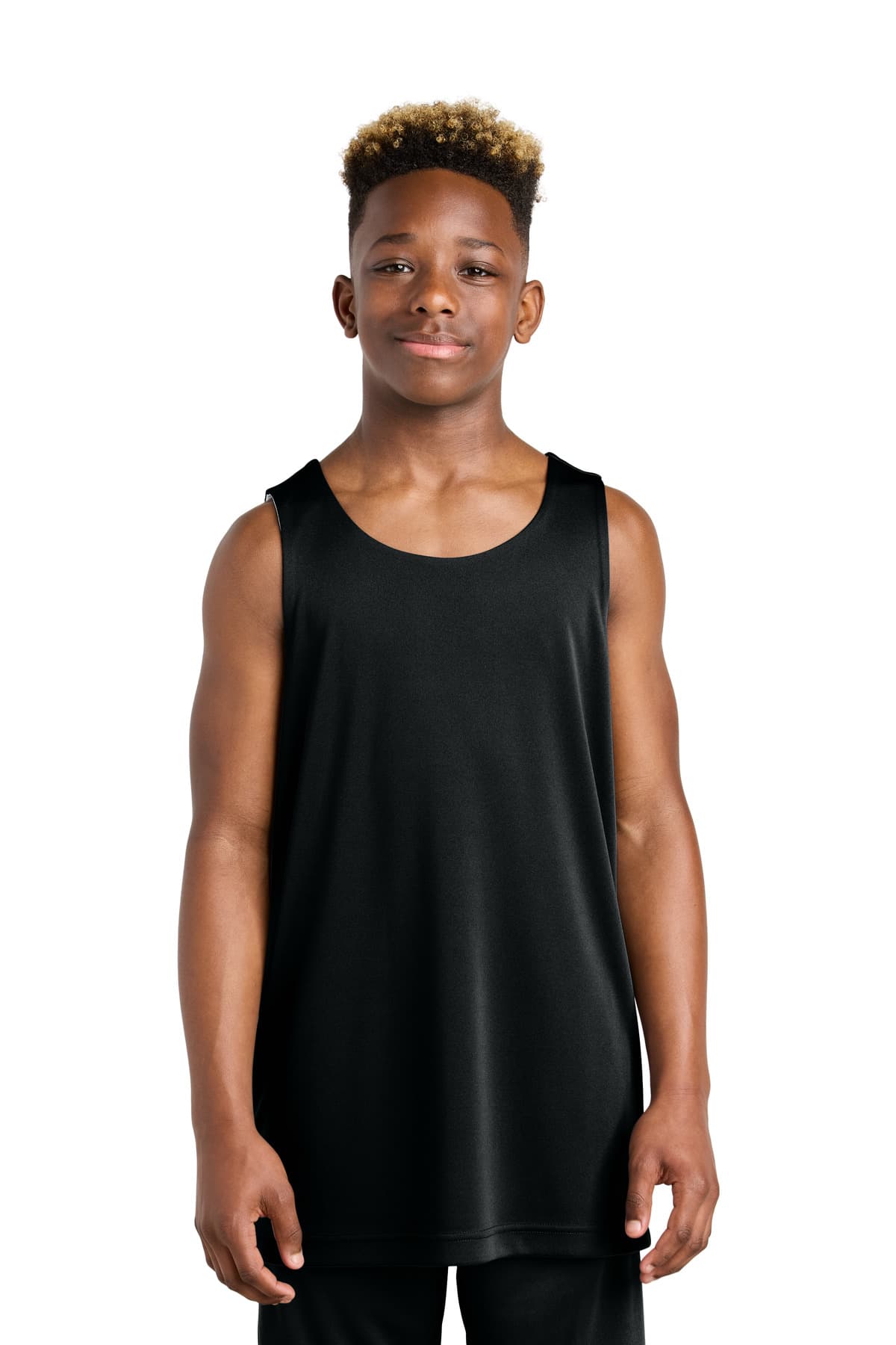 Sport-Tek Sport-Tek Youth PosiCharge Competitor Rev Tank YST551 in Black/ White