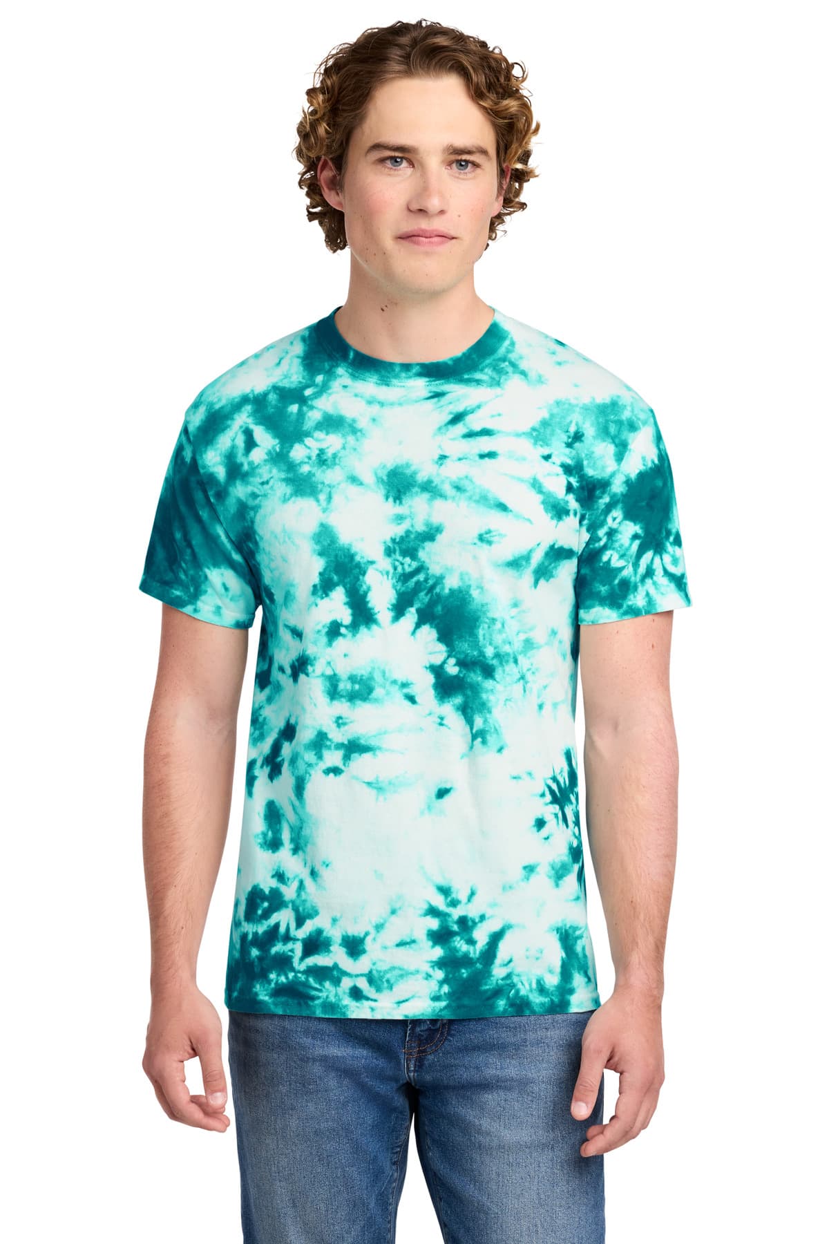 Port & Company Port & Co Crystal Tie-Dye Tee PC145 in Teal