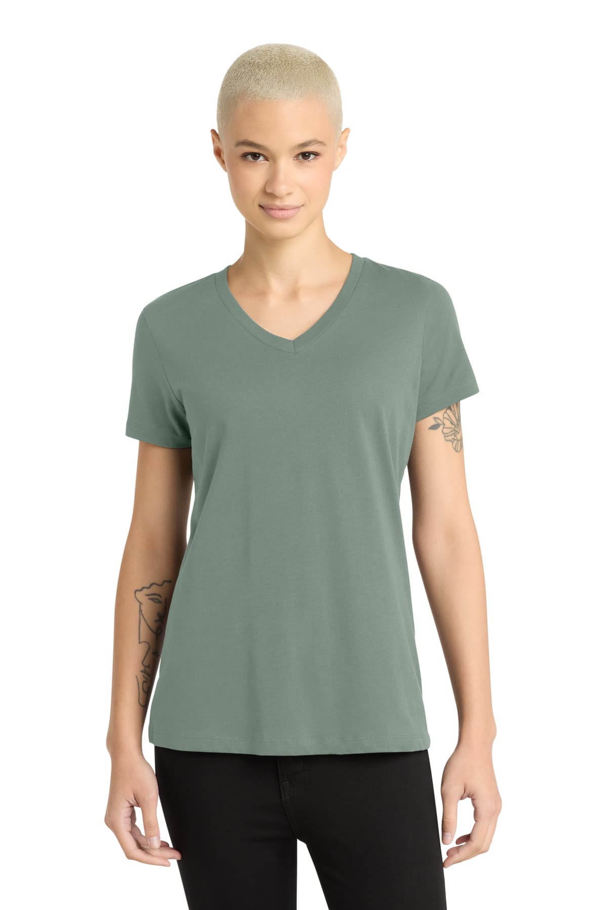 District District - Women's Perfect Weight V-Neck Tee. DM1170L
