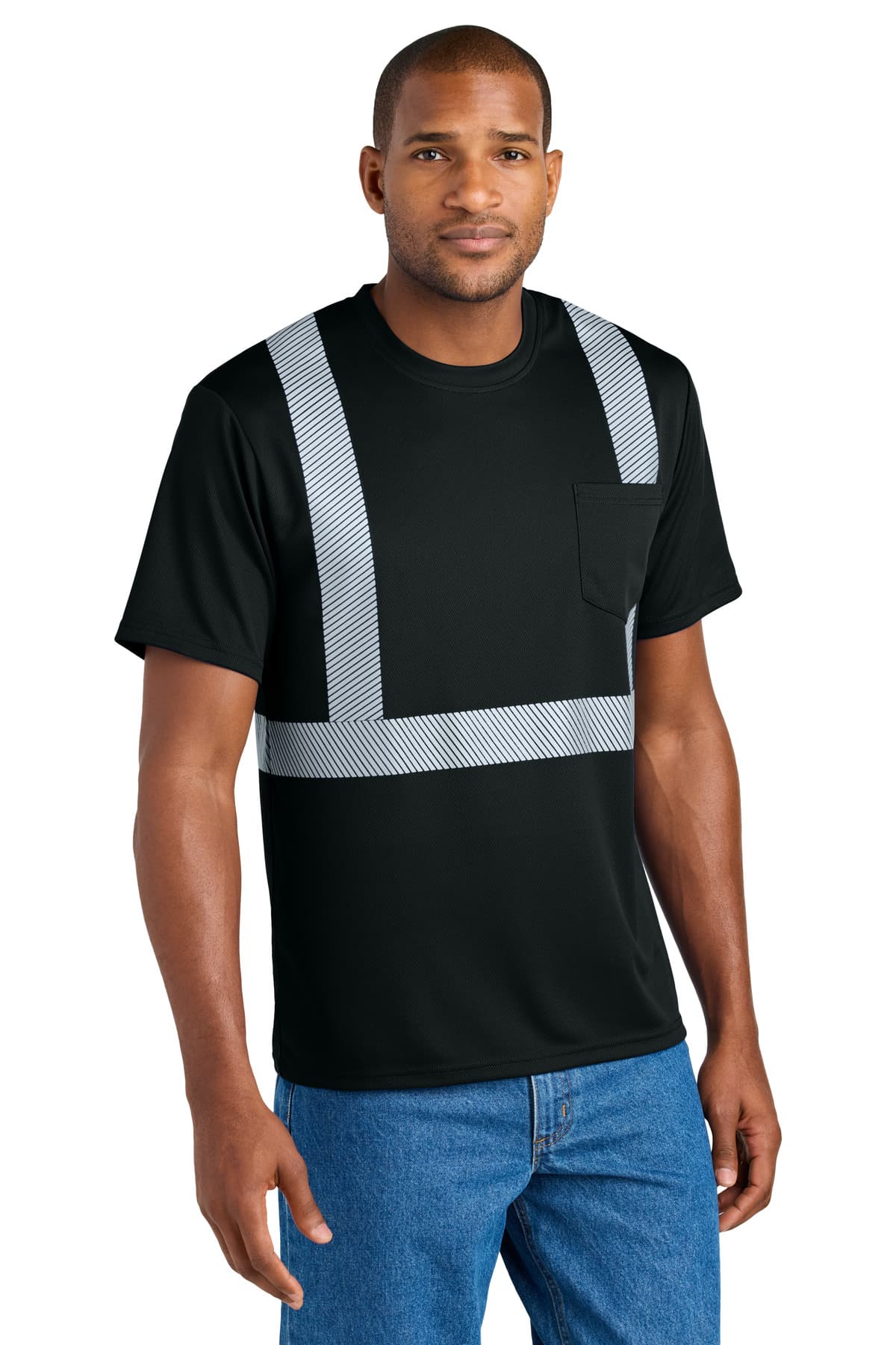 CornerStone CornerStone Enhanced Visibility Segmented Tape Tee CS206