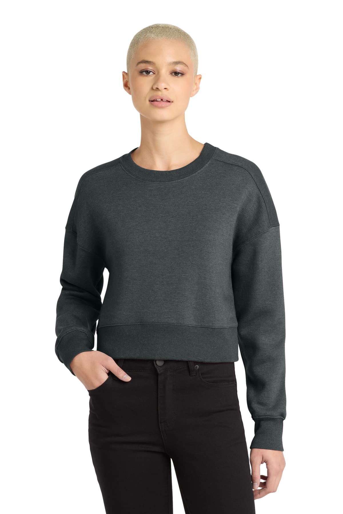 District District  Women's Perfect Weight  Fleece Cropped Crew DT1105