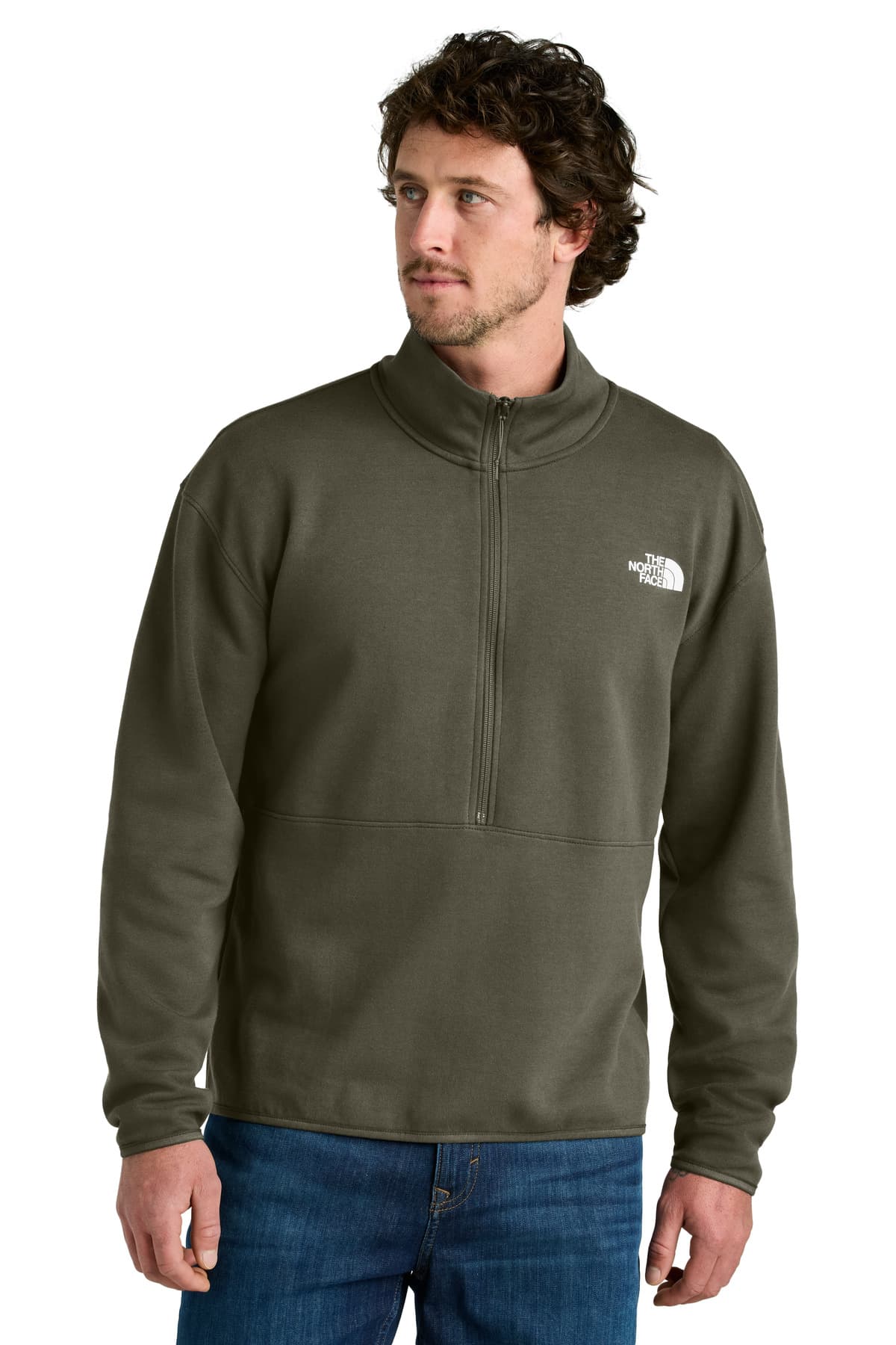 The North Face The North Face Double-Knit 1/2-Zip Fleece NF0A8C5G in New Taupe Green