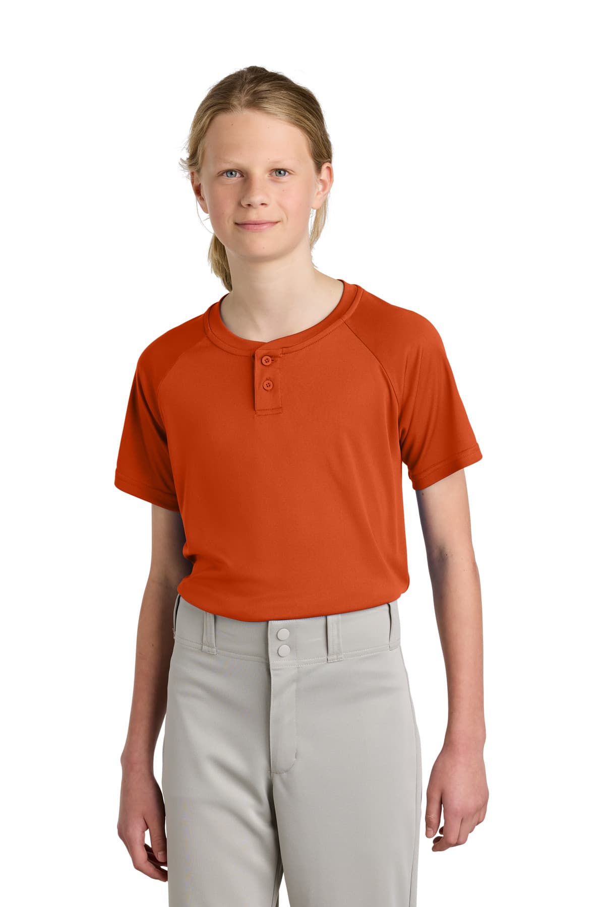 Sport-Tek Sport-Tek Youth PosiCharge Competitor 2-Button Henley YST359