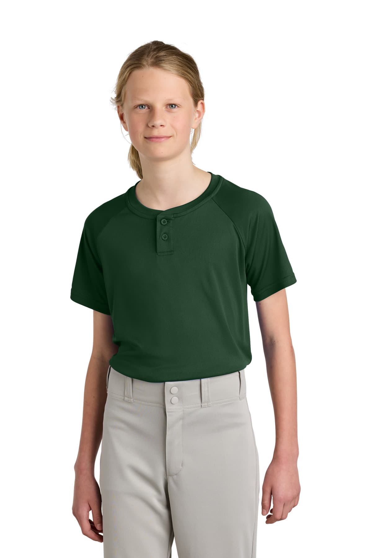 Sport-Tek Sport-Tek Youth PosiCharge Competitor 2-Button Henley YST359