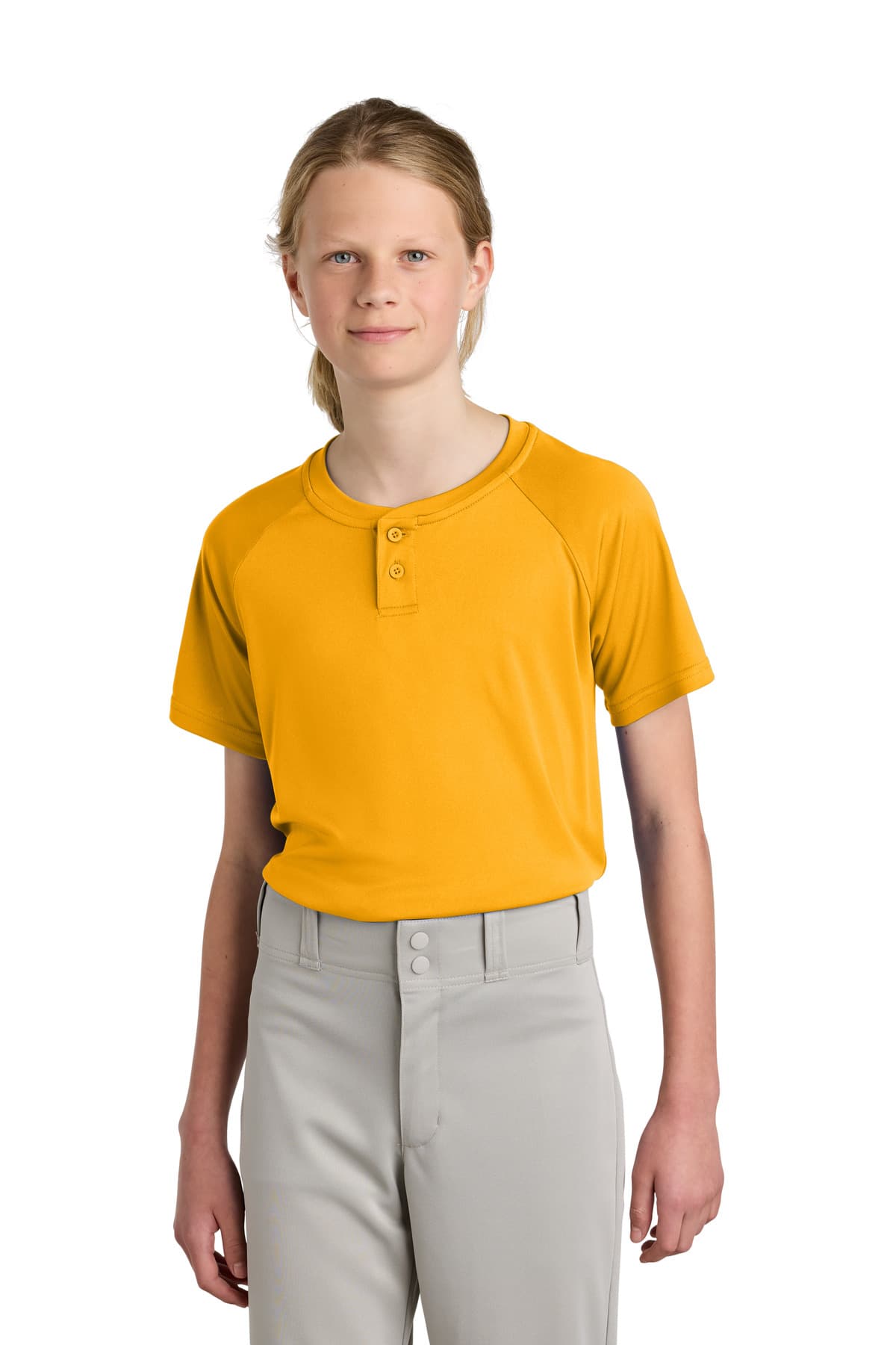 Sport-Tek Sport-Tek Youth PosiCharge Competitor 2-Button Henley YST359
