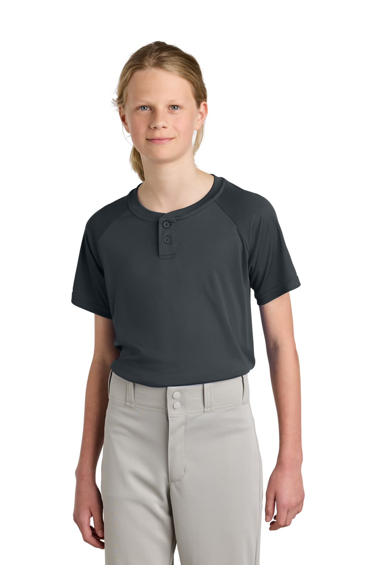 Sport-Tek Sport-Tek Youth PosiCharge Competitor 2-Button Henley YST359