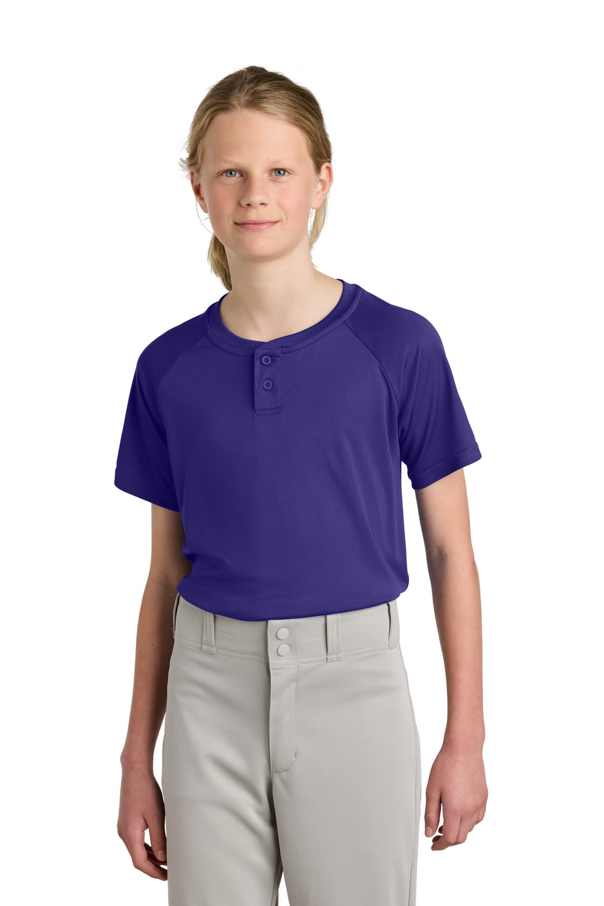 Sport-Tek Sport-Tek Youth PosiCharge Competitor 2-Button Henley YST359