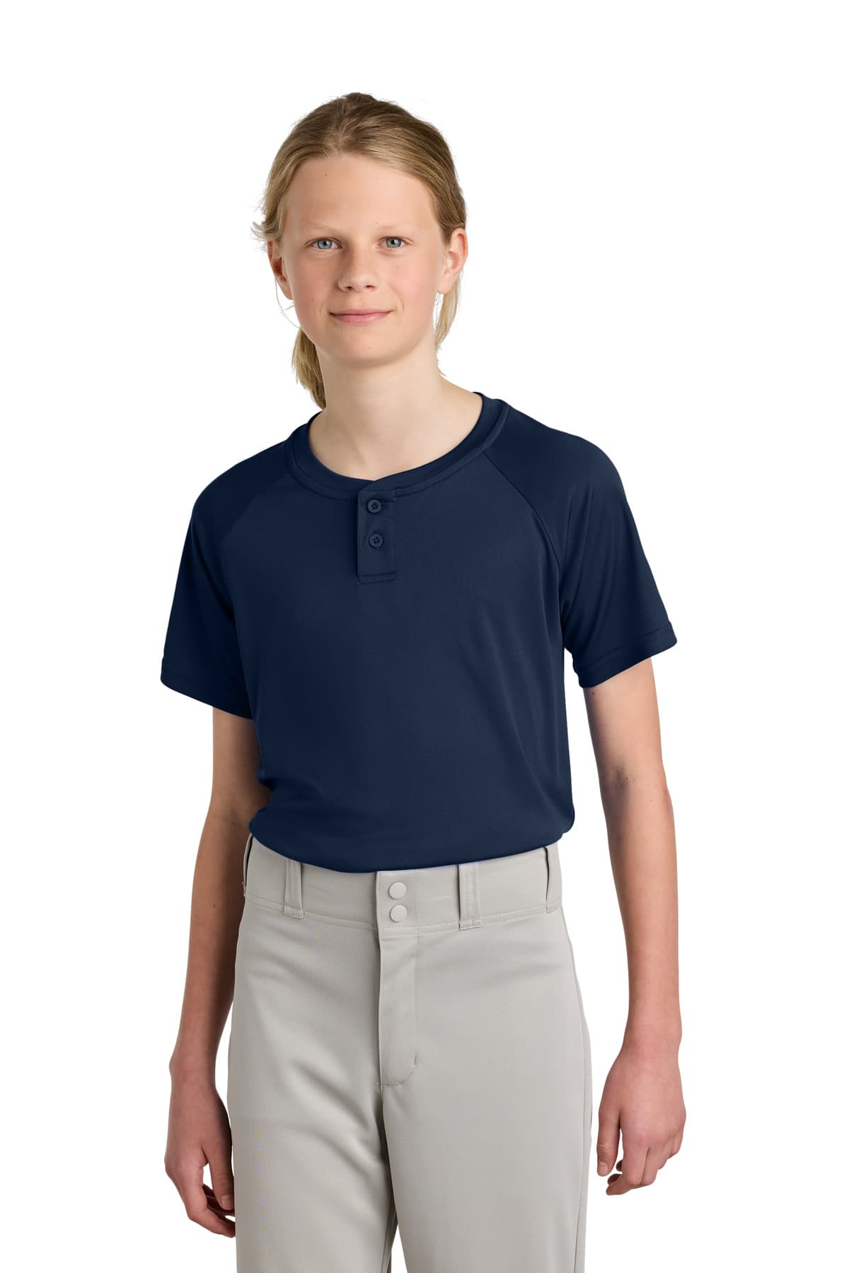 Sport-Tek Sport-Tek Youth PosiCharge Competitor 2-Button Henley YST359