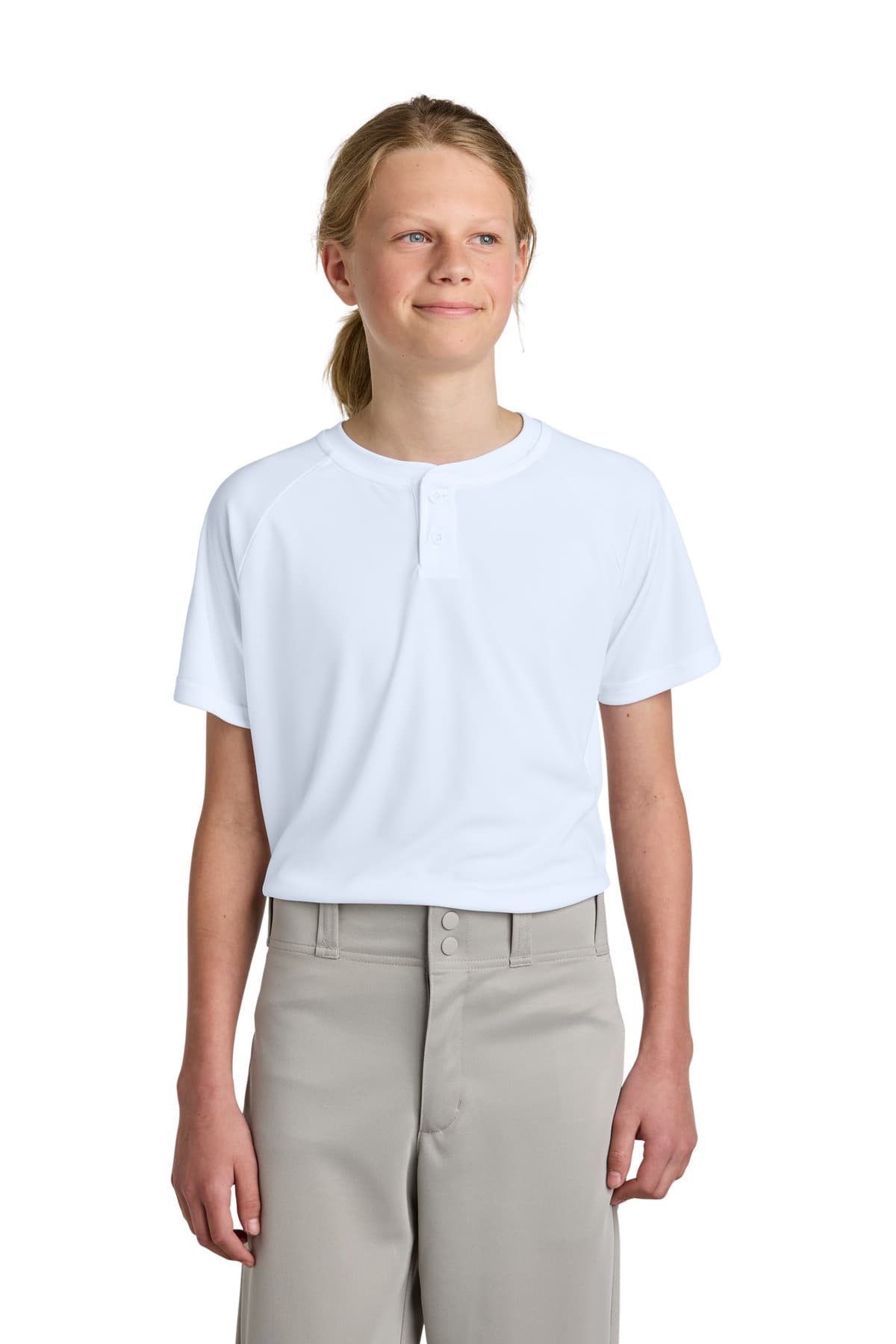 Sport-Tek Sport-Tek Youth PosiCharge Competitor 2-Button Henley YST359