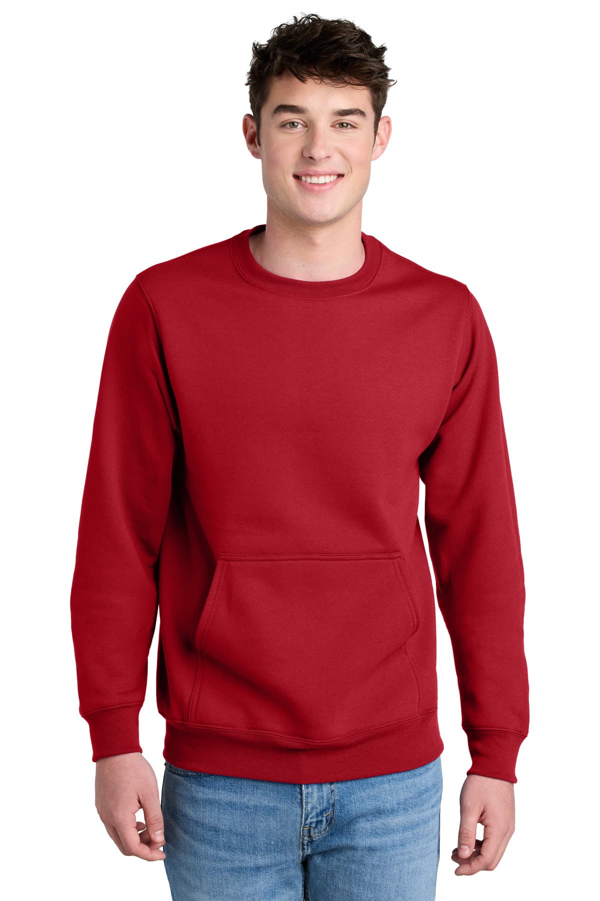 Port & Company Port & Co Core Fleece Crewneck Pocket Sweatshirt PC78PKT