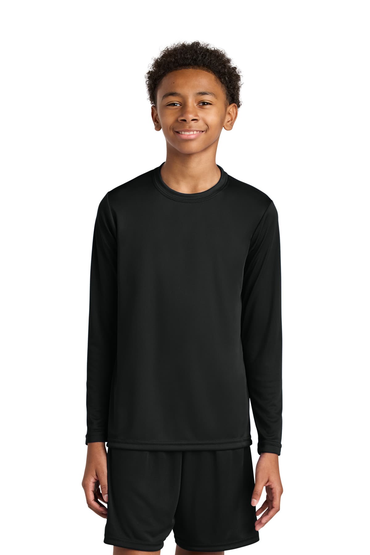 A4 A4 Youth Cooling Performance Long Sleeve Tee A4NB3165 in Black