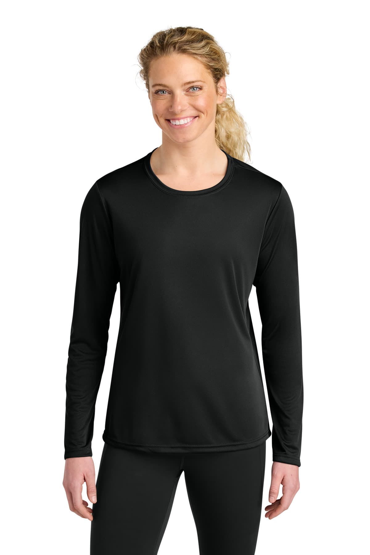 A4 A4 Women's Cooling Performance Long Sleeve Tee A4NW3002 in Black