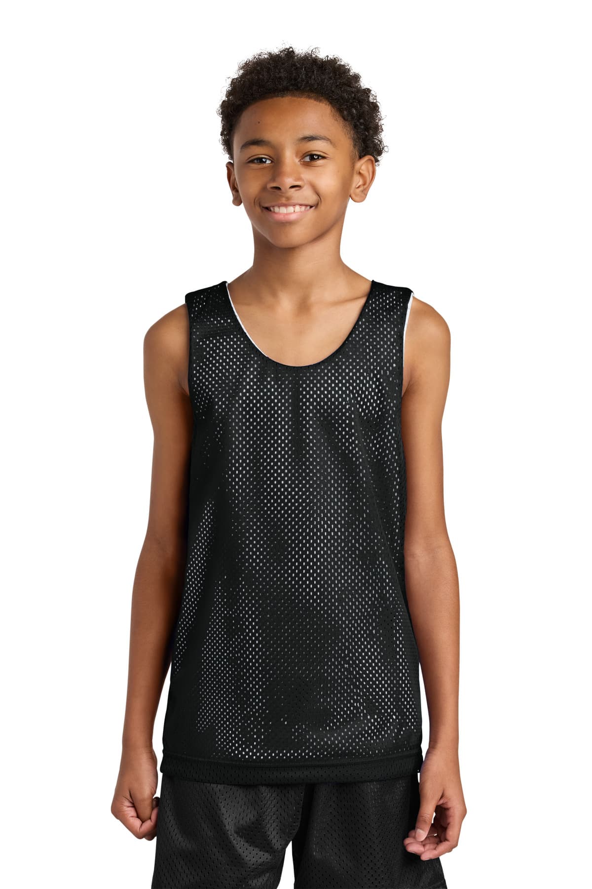 A4 A4 Sprint Youth Reversible Mesh Tank A4N2206 in Black/ White