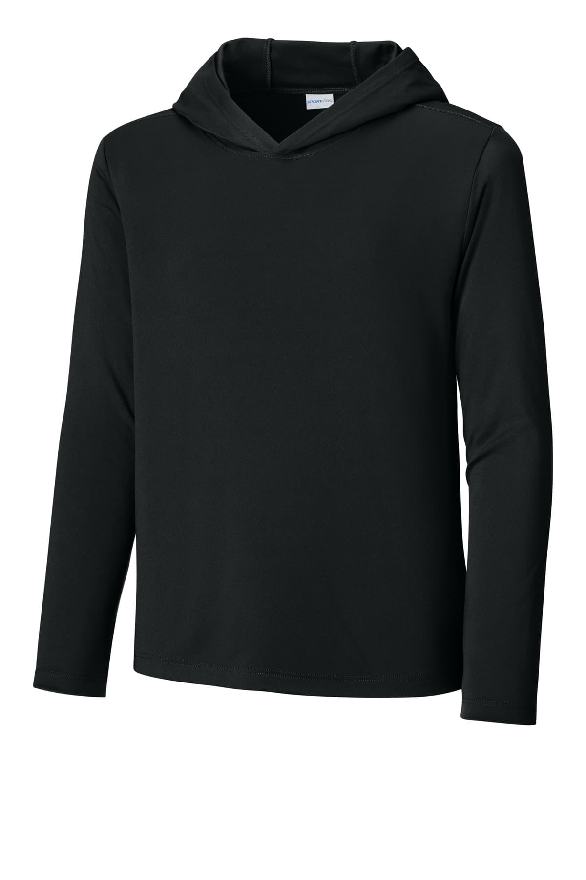 Sport-Tek Sport-Tek Youth Posi-UV Pro Long Sleeve Hoodie YST420LSH in Black