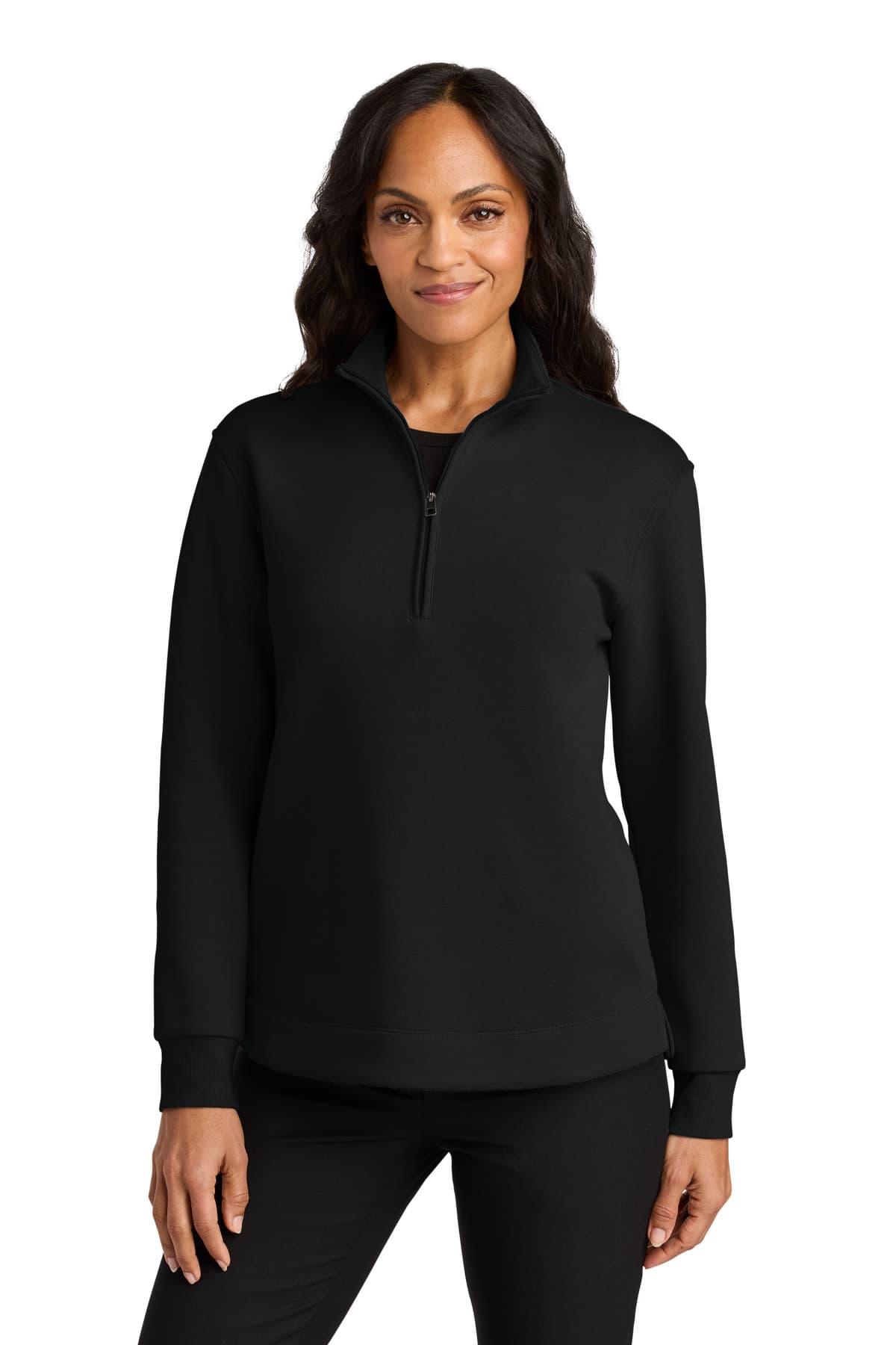Port Authority Port Authority Women's Wearever Signature Double Pique 1/4-Zip LK210 in Deep Black