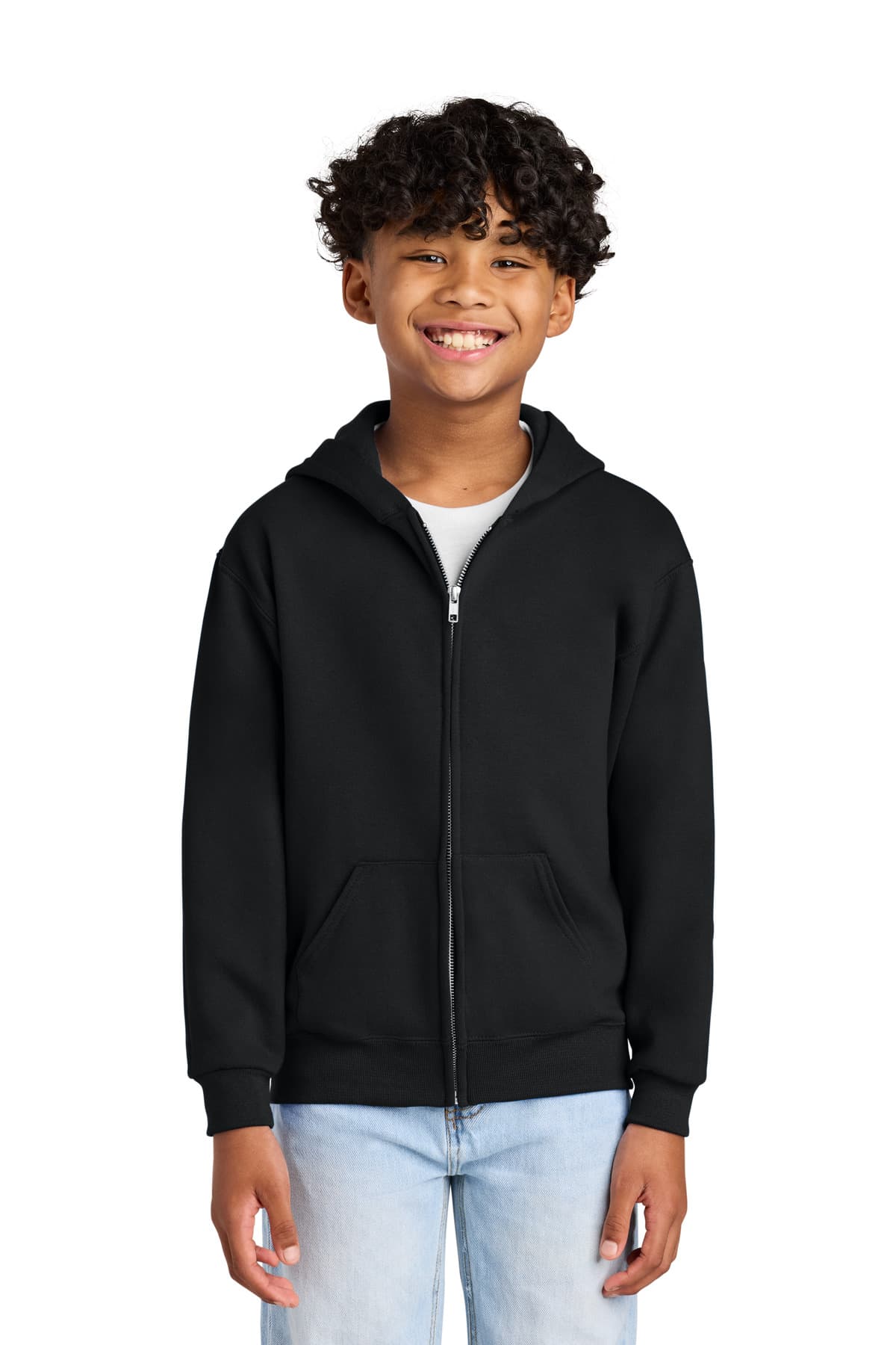 Jerzees Jerzees - Youth NuBlend Full-Zip Hooded Sweatshirt.  993B in Black