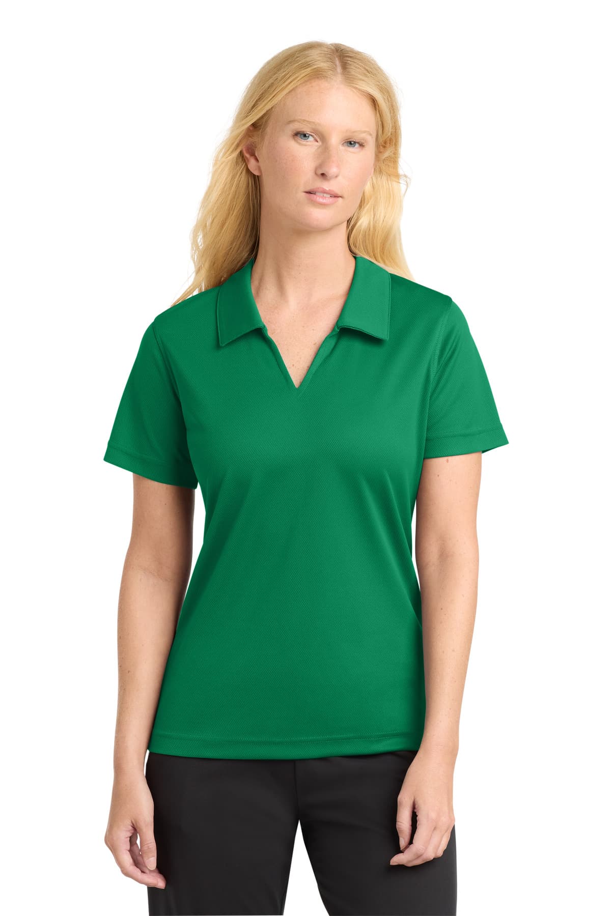 Sport-Tek Sport-Tek Women's Dri-Mesh V-Neck Polo.  L469