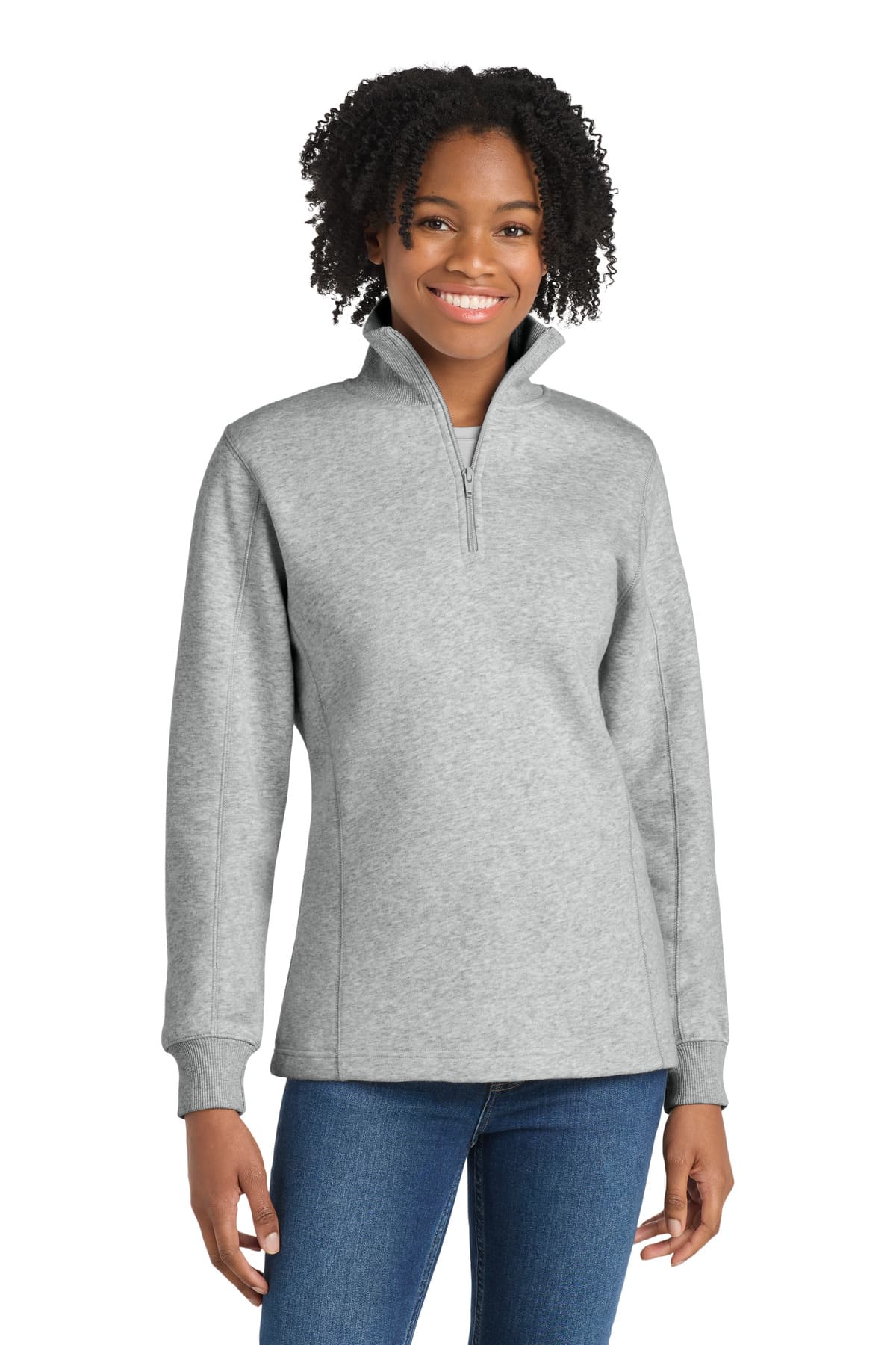 Sport-Tek Sport-Tek Women's 1/4-Zip Sweatshirt. LST253 in Athletic Heather