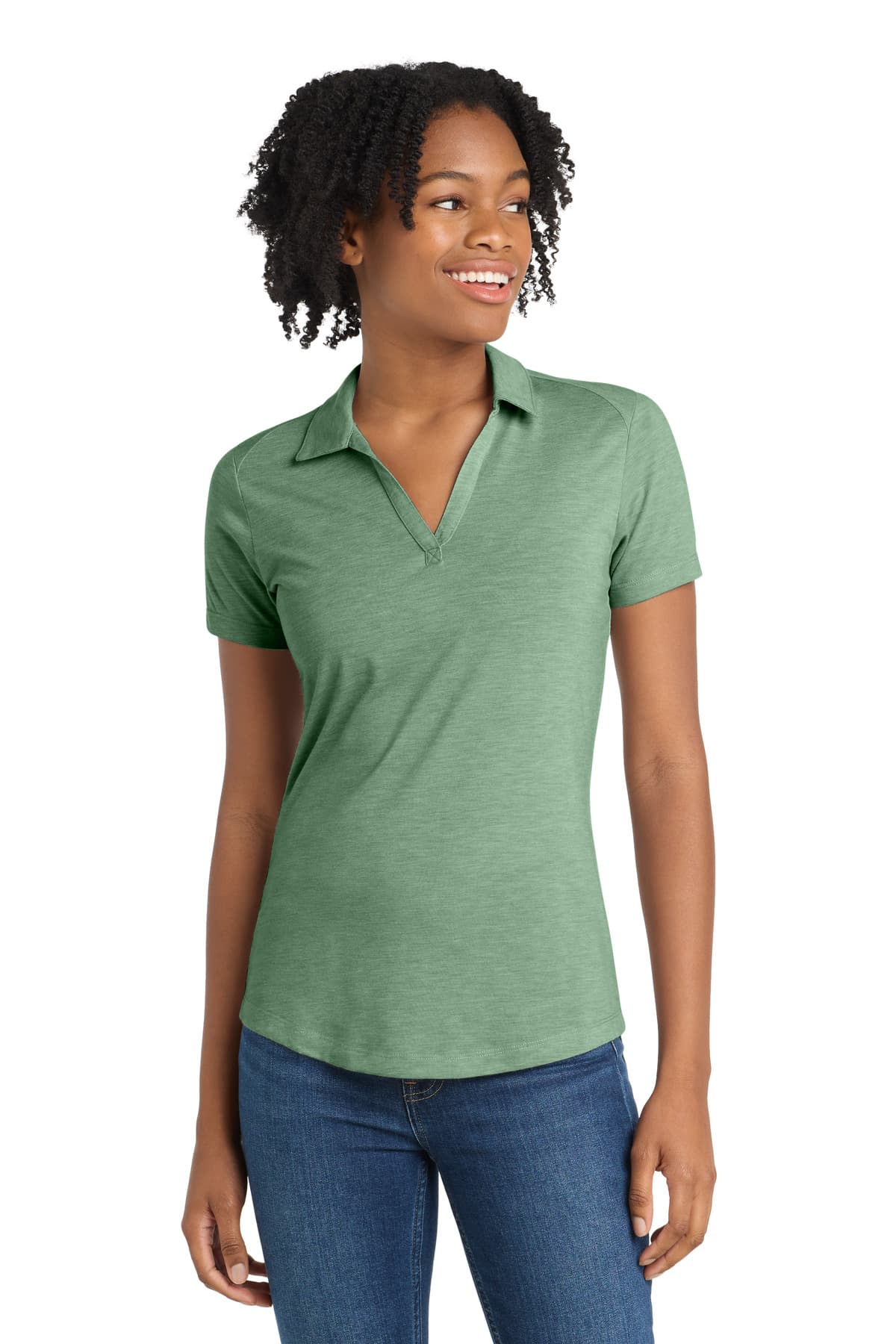 Sport-Tek Sport-Tek  Women's PosiCharge  Tri-Blend Wicking Polo. LST405