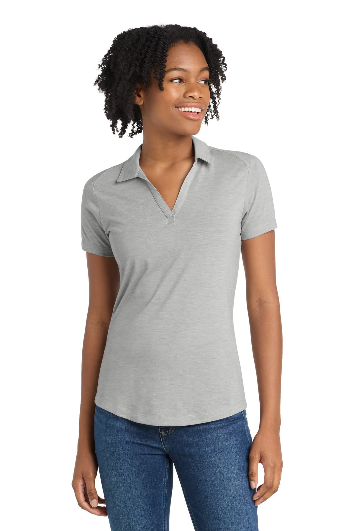 Sport-Tek Sport-Tek  Women's PosiCharge  Tri-Blend Wicking Polo. LST405