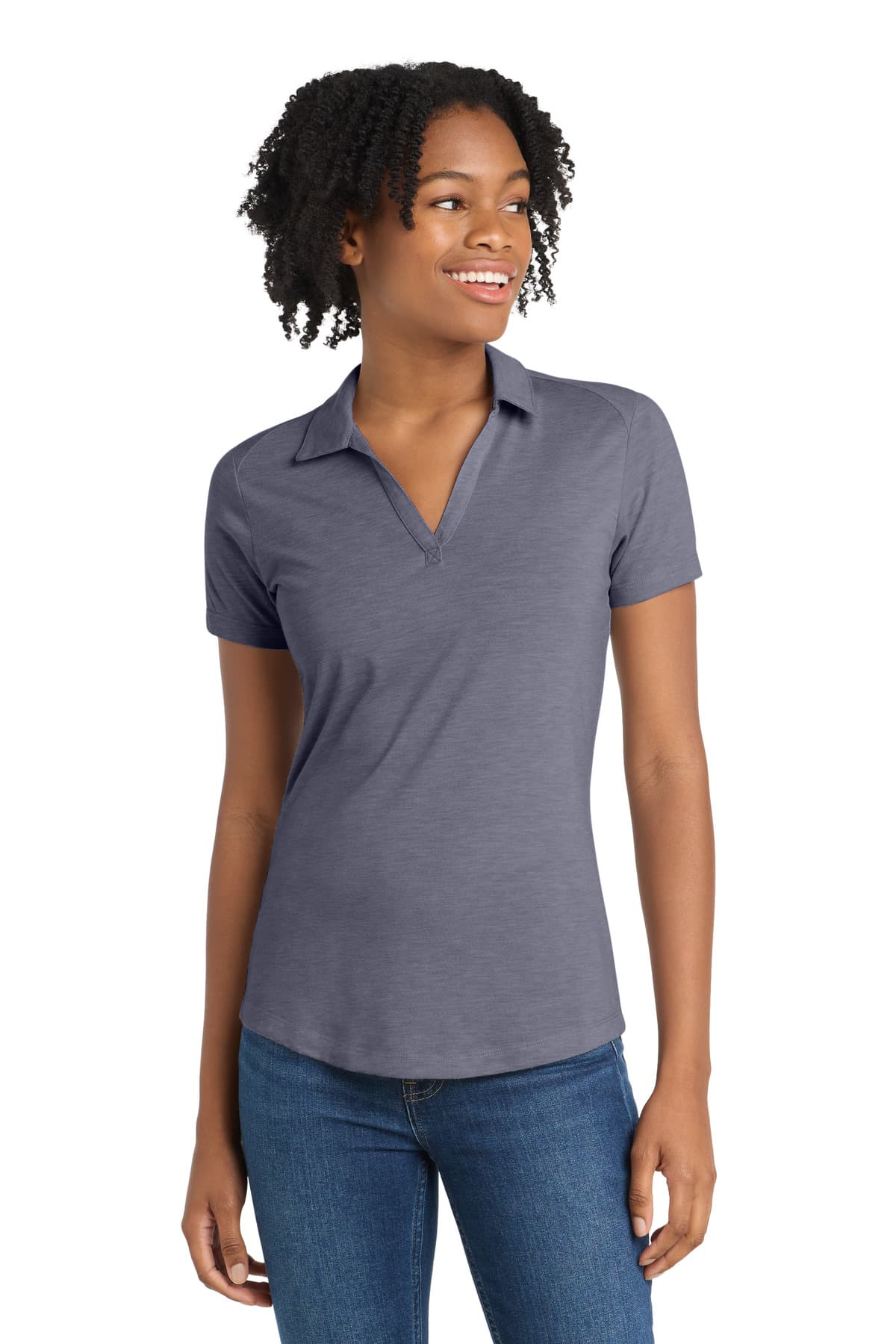 Sport-Tek Sport-Tek  Women's PosiCharge  Tri-Blend Wicking Polo. LST405