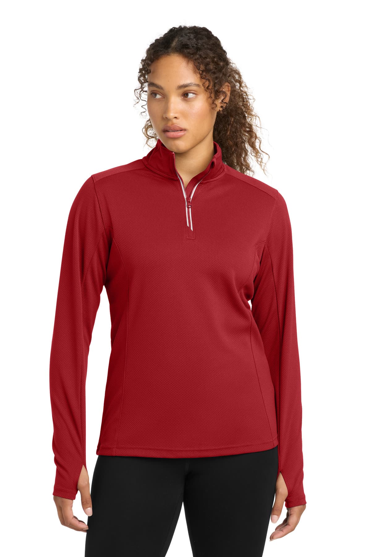 Sport-Tek Sport-Tek Women's Sport-Wick Textured 1/4-Zip Pullover.  LST860