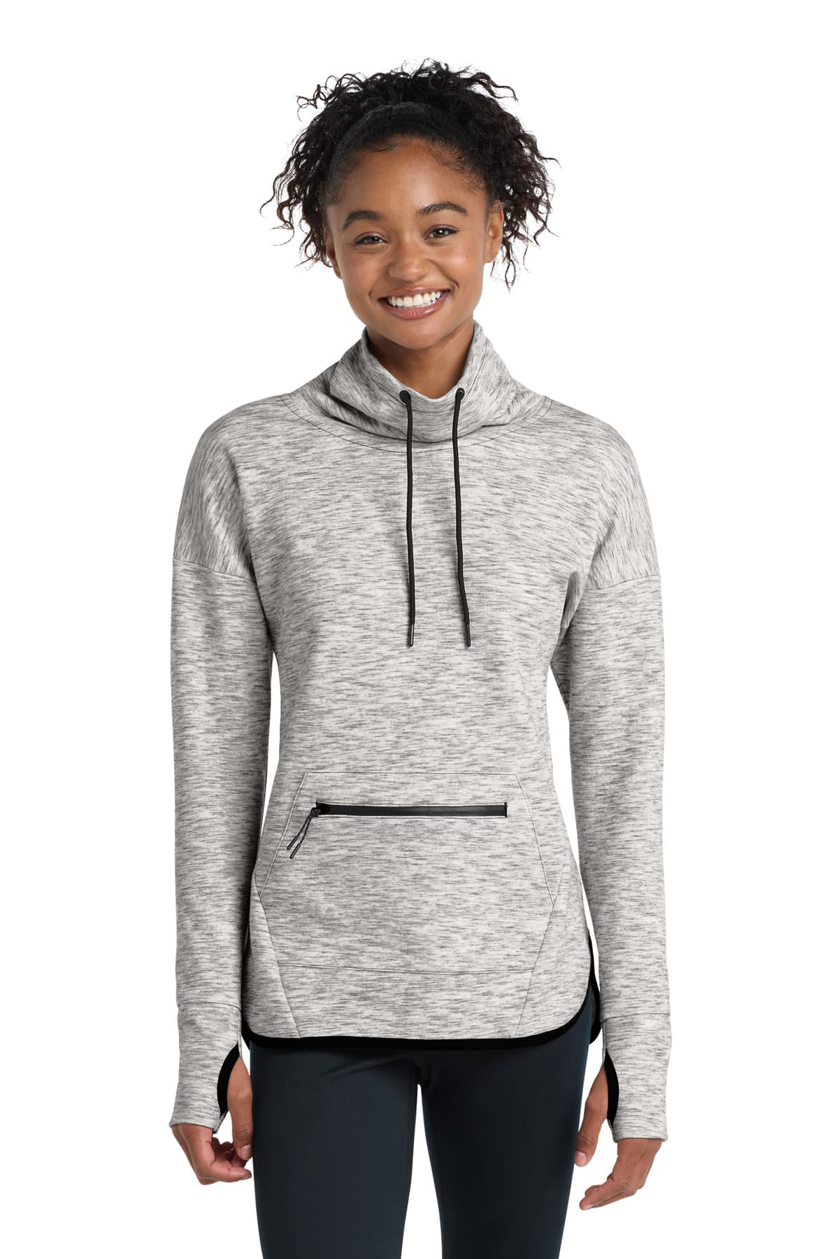 Sport-Tek Sport-Tek Women's Triumph Cowl Neck Pullover LST280 in Athletic Heather