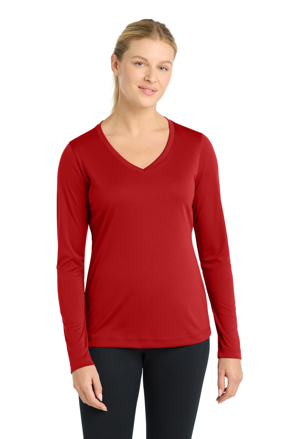 Sport-Tek Sport-Tek Women's Long Sleeve PosiCharge Competitor V-Neck Tee. LST353LS