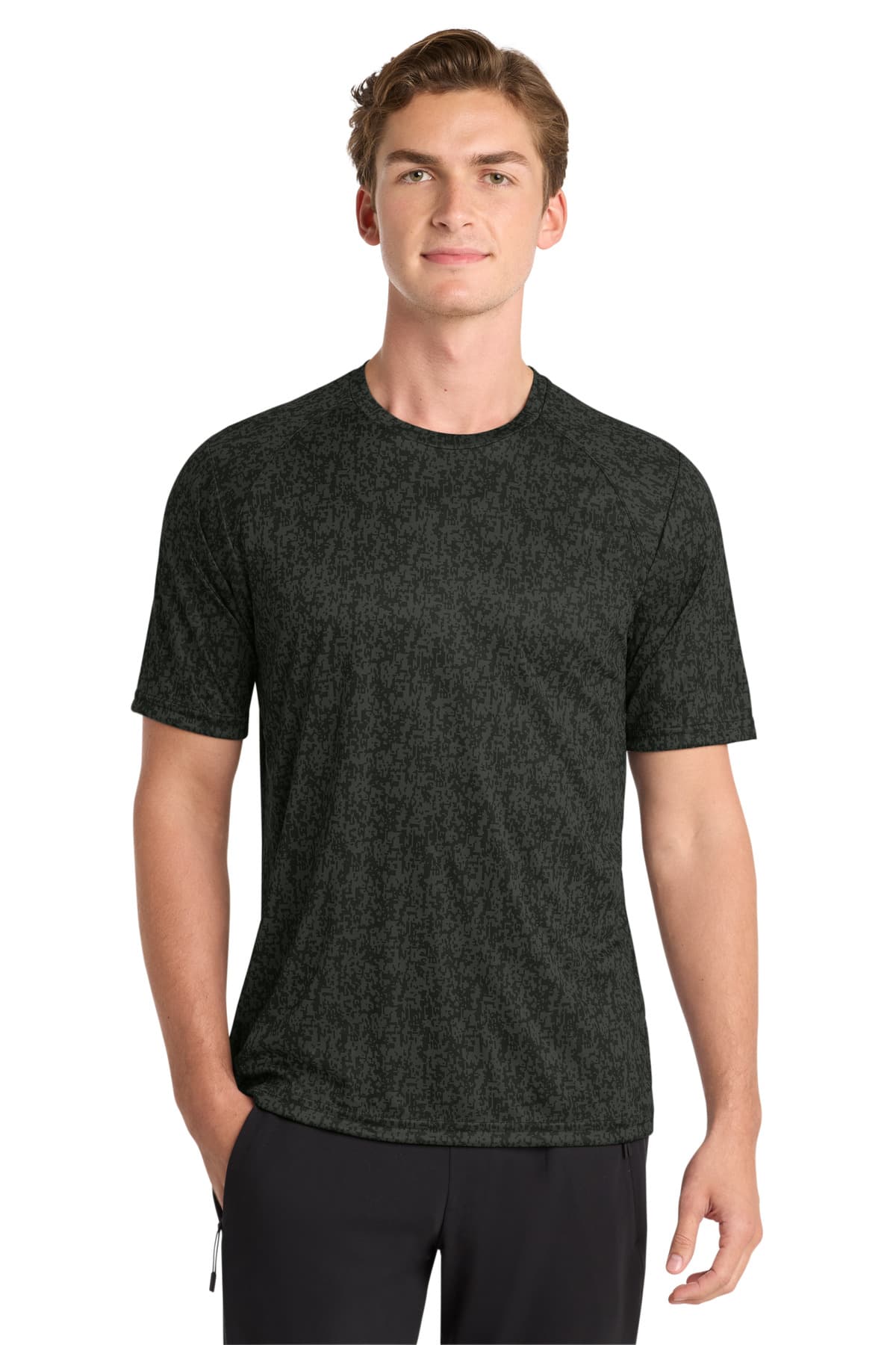 Sport-Tek Sport-Tek  Digi Camo Tee. ST460 in Black