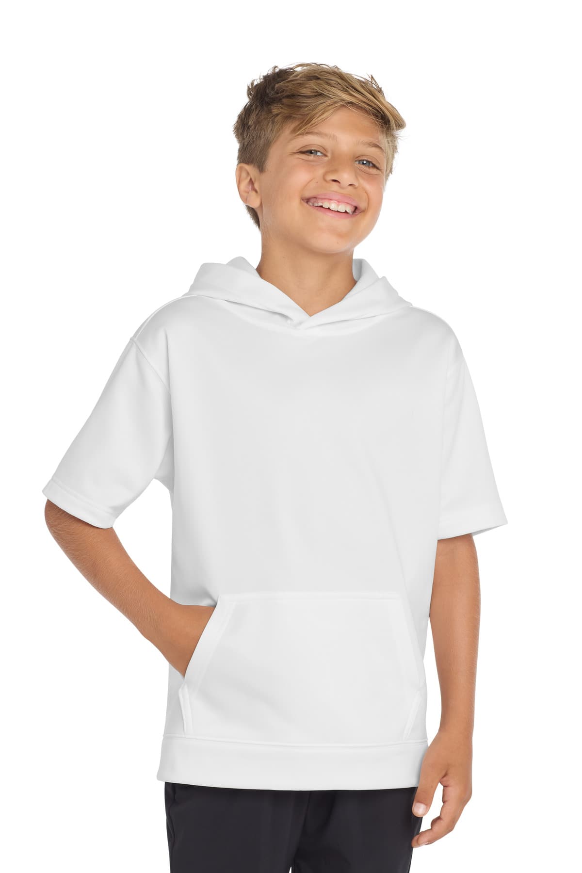 Sport-Tek Sport-Tek  Youth Sport-Wick  Fleece Short Sleeve Hooded Pullover. YST251