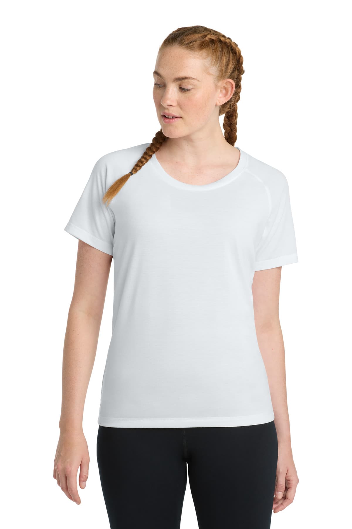 Sport-Tek Sport-Tek  Women's PosiCharge  Tri-Blend Wicking Scoop Neck Raglan Tee. LST400