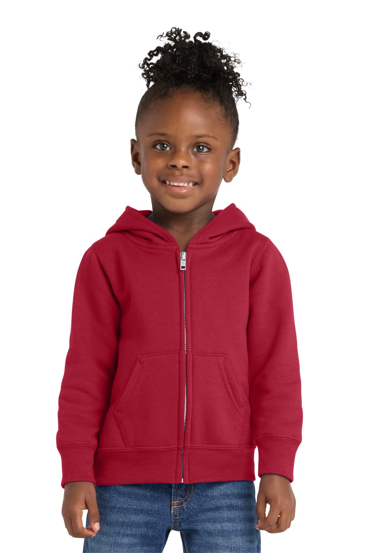 Port & Company Port & Co Toddler Core Fleece Full-Zip Hooded Sweatshirt. CAR78TZH in Red