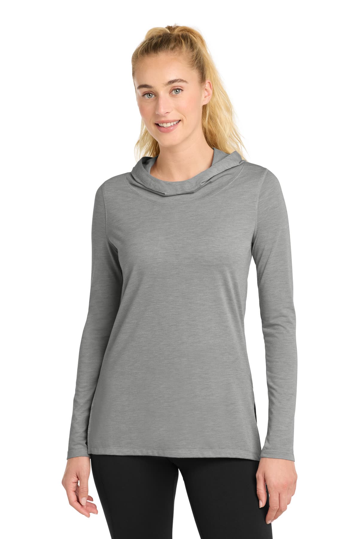 Sport-Tek Sport-Tek Women's PosiCharge  Tri-Blend Wicking Long Sleeve Hoodie LST406