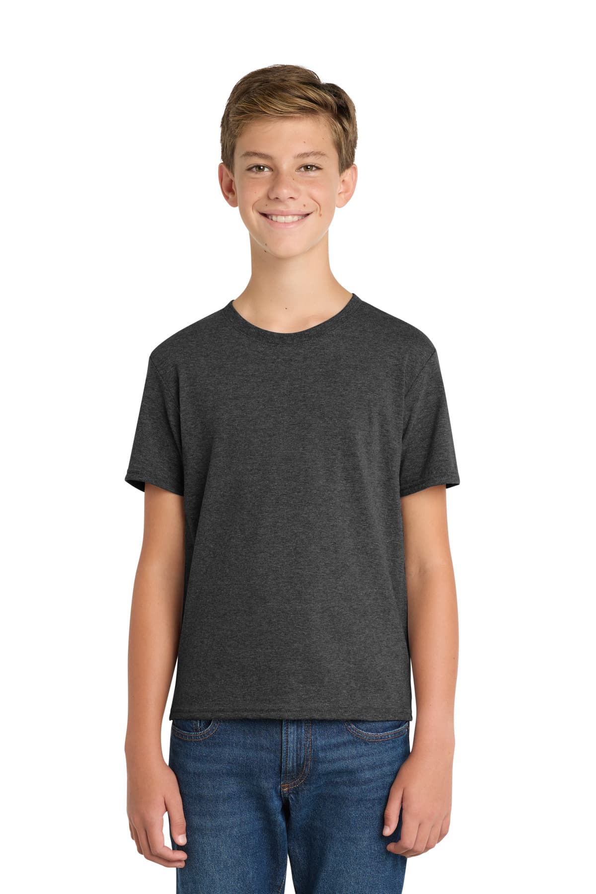 Port & Company Port & Co Youth Fan Favorite  Blend Tee. PC455Y in Black Heather