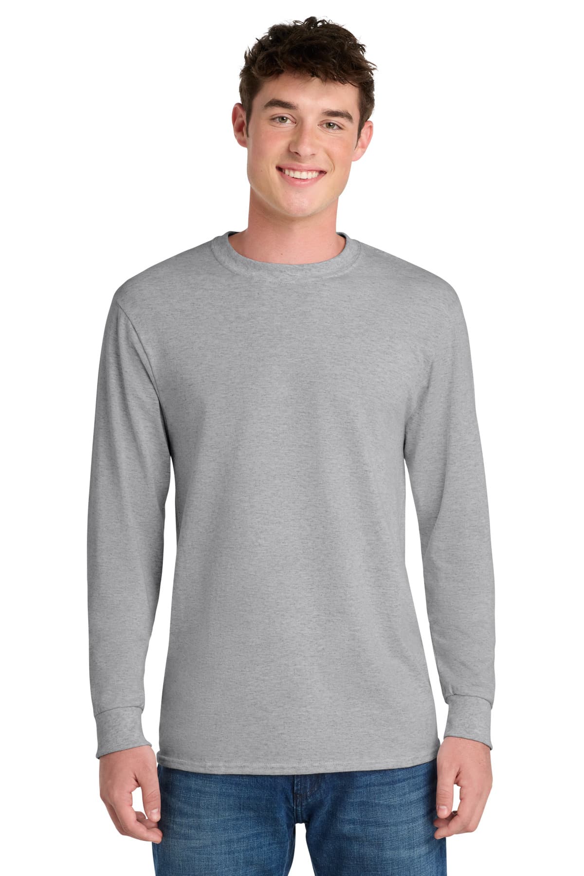 Port & Company Port & Co Long Sleeve Core Blend Tee. PC55LS in Ash