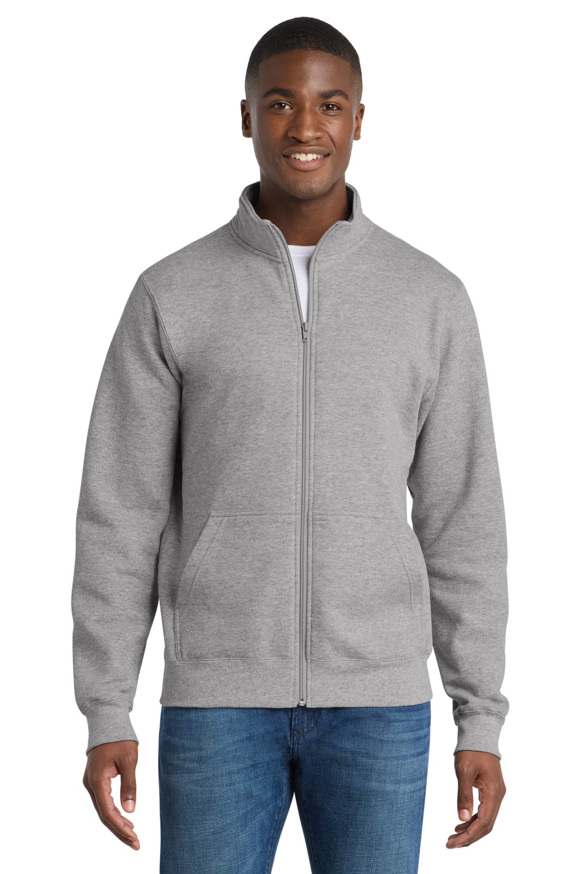 Port & Company Port & Co Core Fleece Cadet Full-Zip Sweatshirt PC78FZ in Athletic Heather