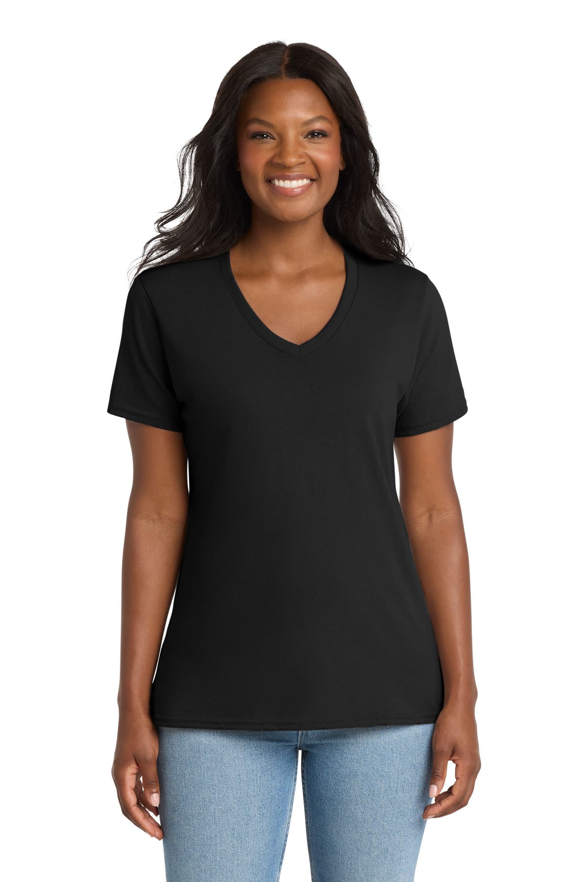 Port & Company Port & Co Women's Core Cotton V-Neck Tee. LPC54V