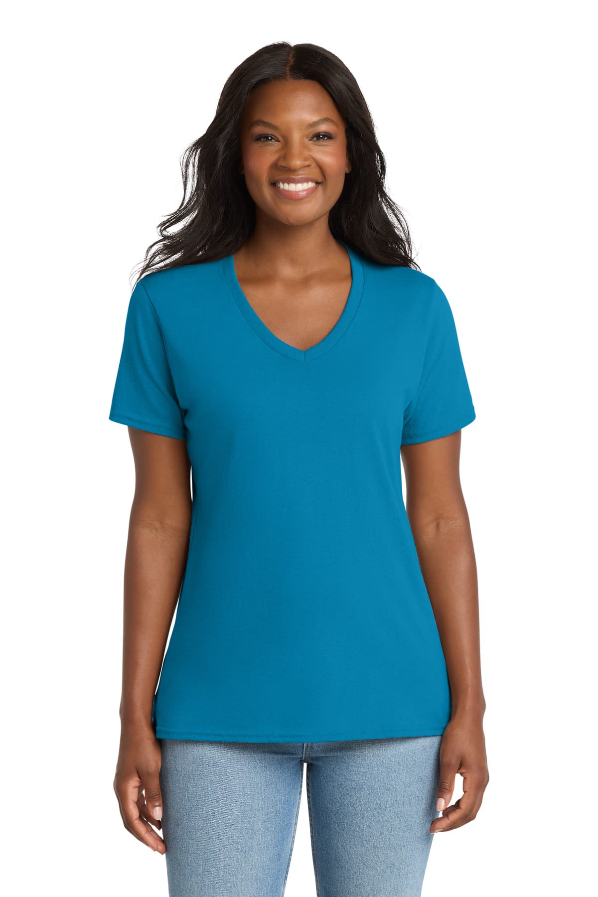 Port & Company Port & Co Women's Core Cotton V-Neck Tee. LPC54V