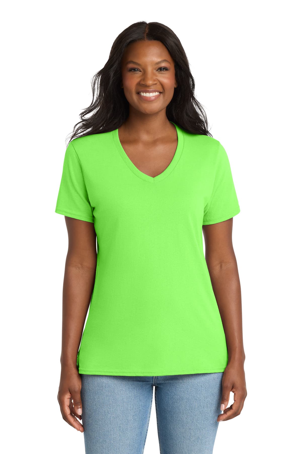 Port & Company Port & Co Women's Core Cotton V-Neck Tee. LPC54V